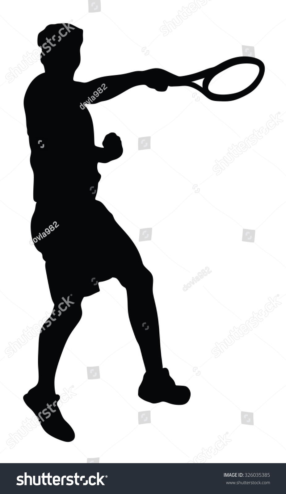 Man Tennis Player Vector Silhouette Illustration Stock Vector (Royalty ...