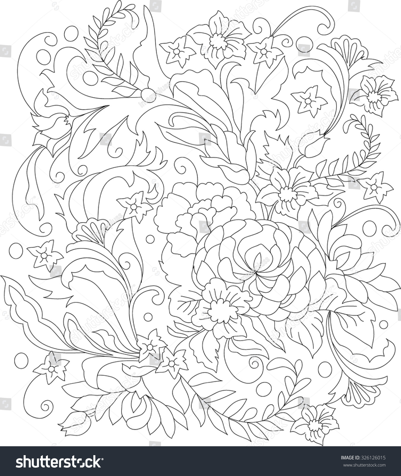 Japanese Design Coloring Page Stock Vector (Royalty Free) 326126015 ...