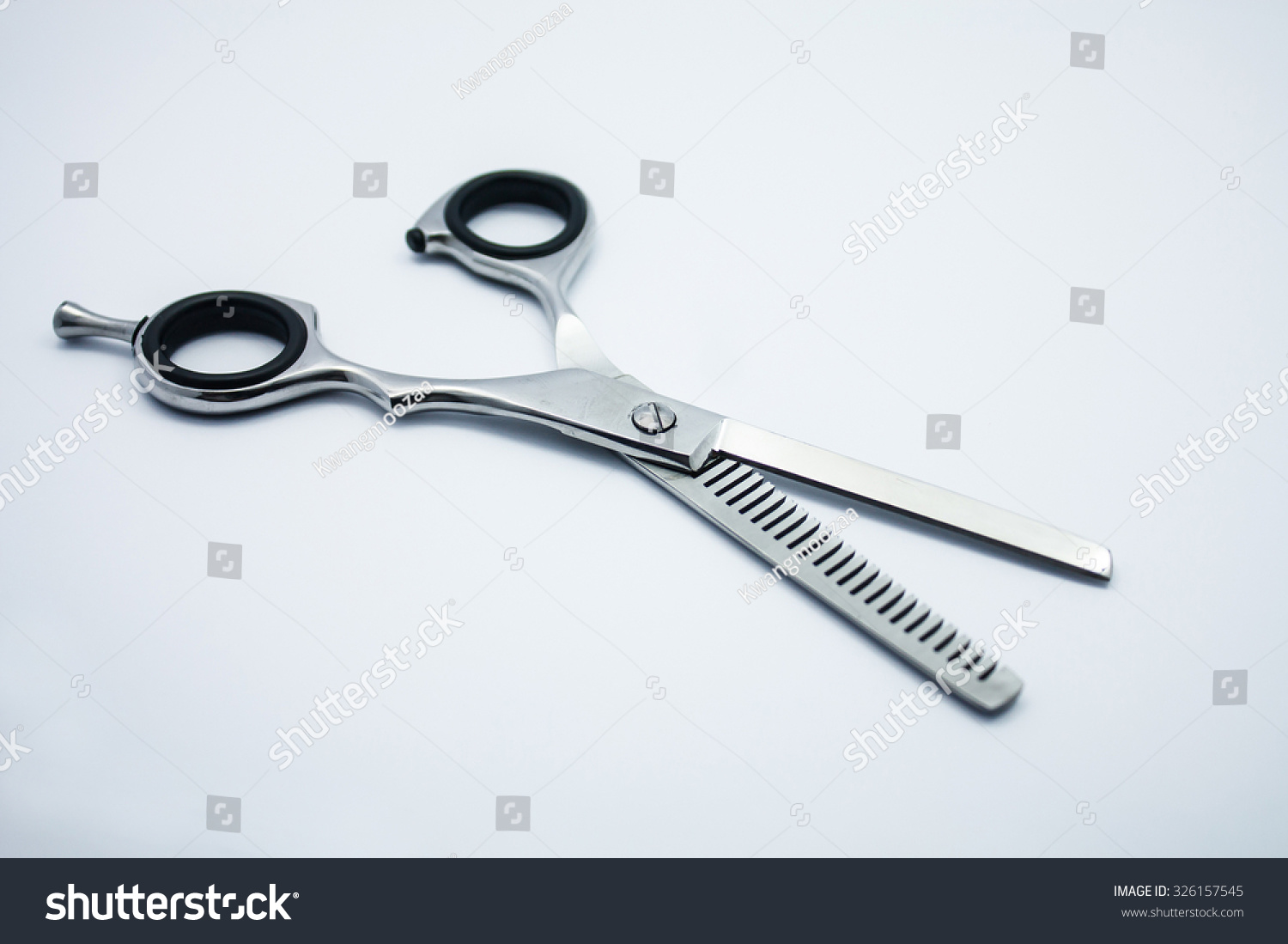 Professional Scissors Haircuts On White Background Stock Photo ...