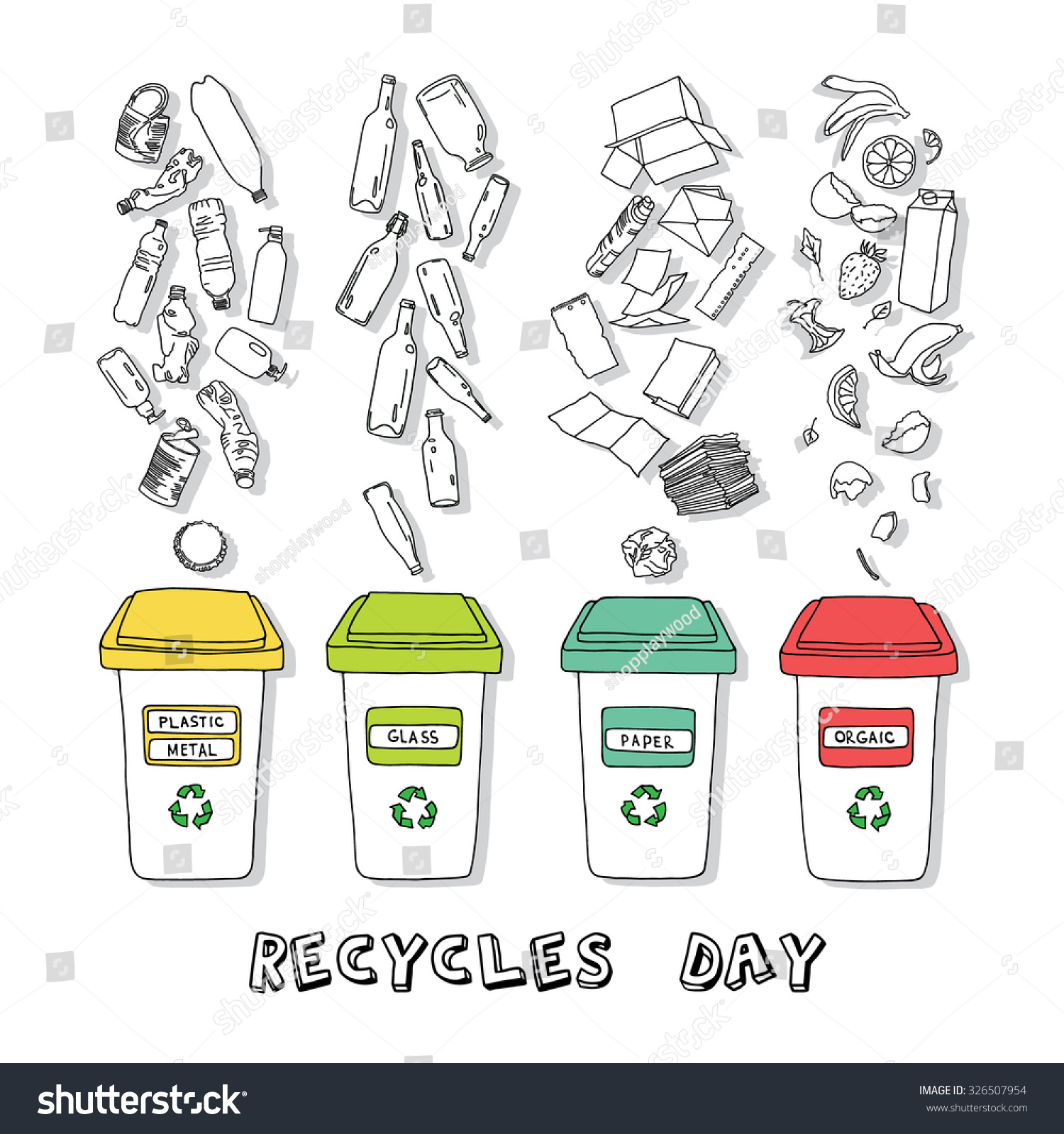 Раскраска на тему сортировка мусора
