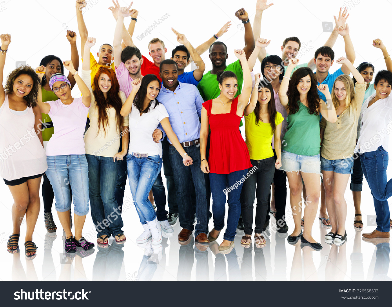 Large Group People Celebrating Community Concept Foto Stok 326558603 ...