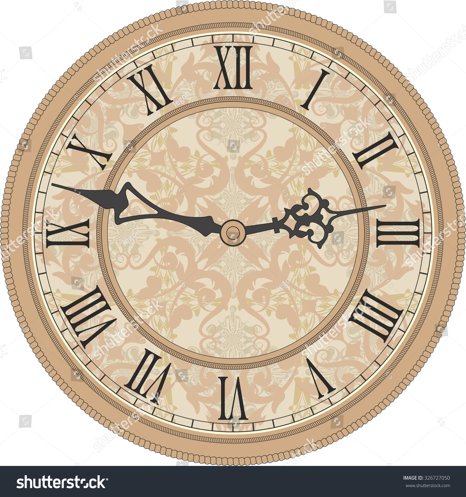 Antique Wall Clock Vector Image Round Stock Vector (Royalty Free ...