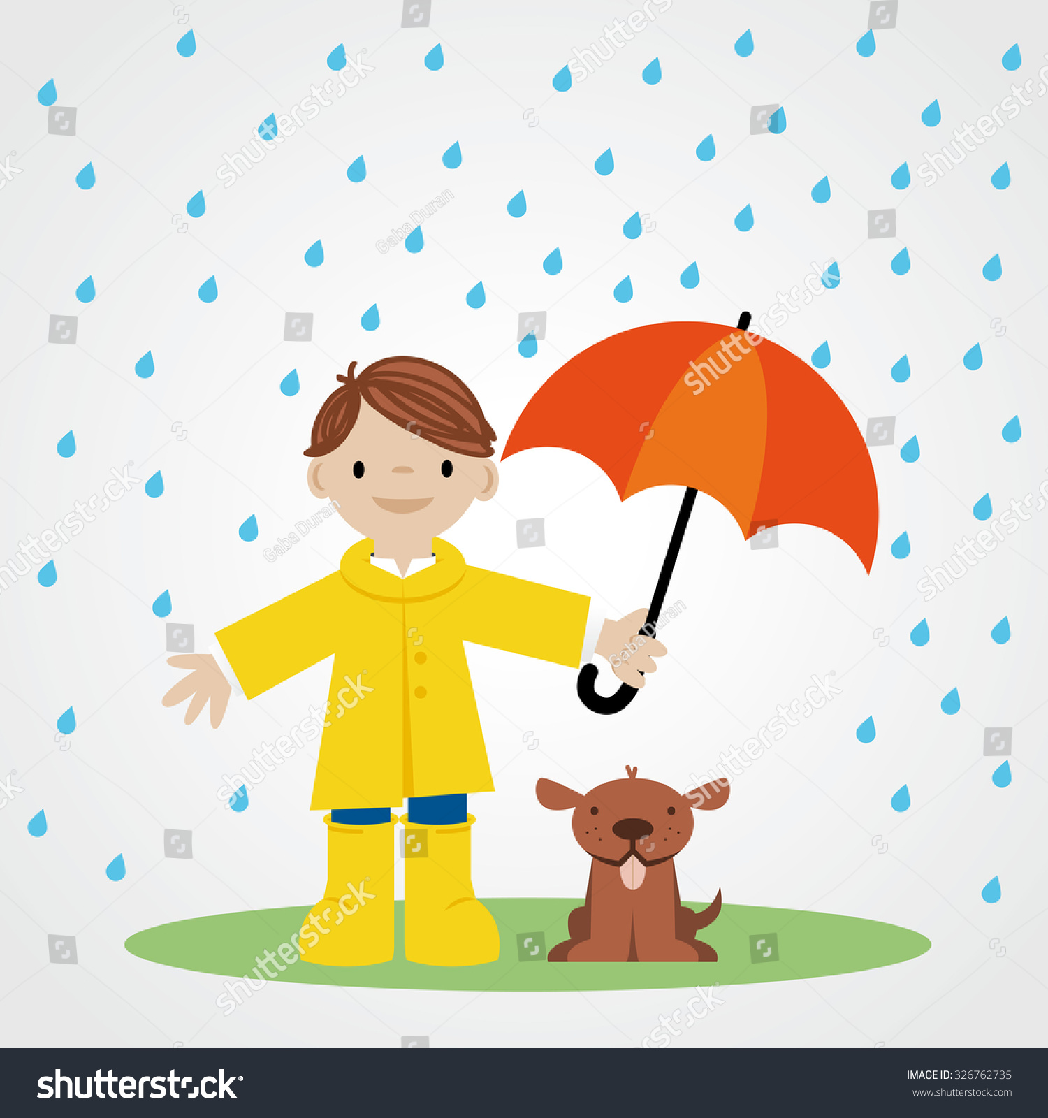 Happy Little Boy Protect His Dog Stock Vector (Royalty Free) 326762735 ...