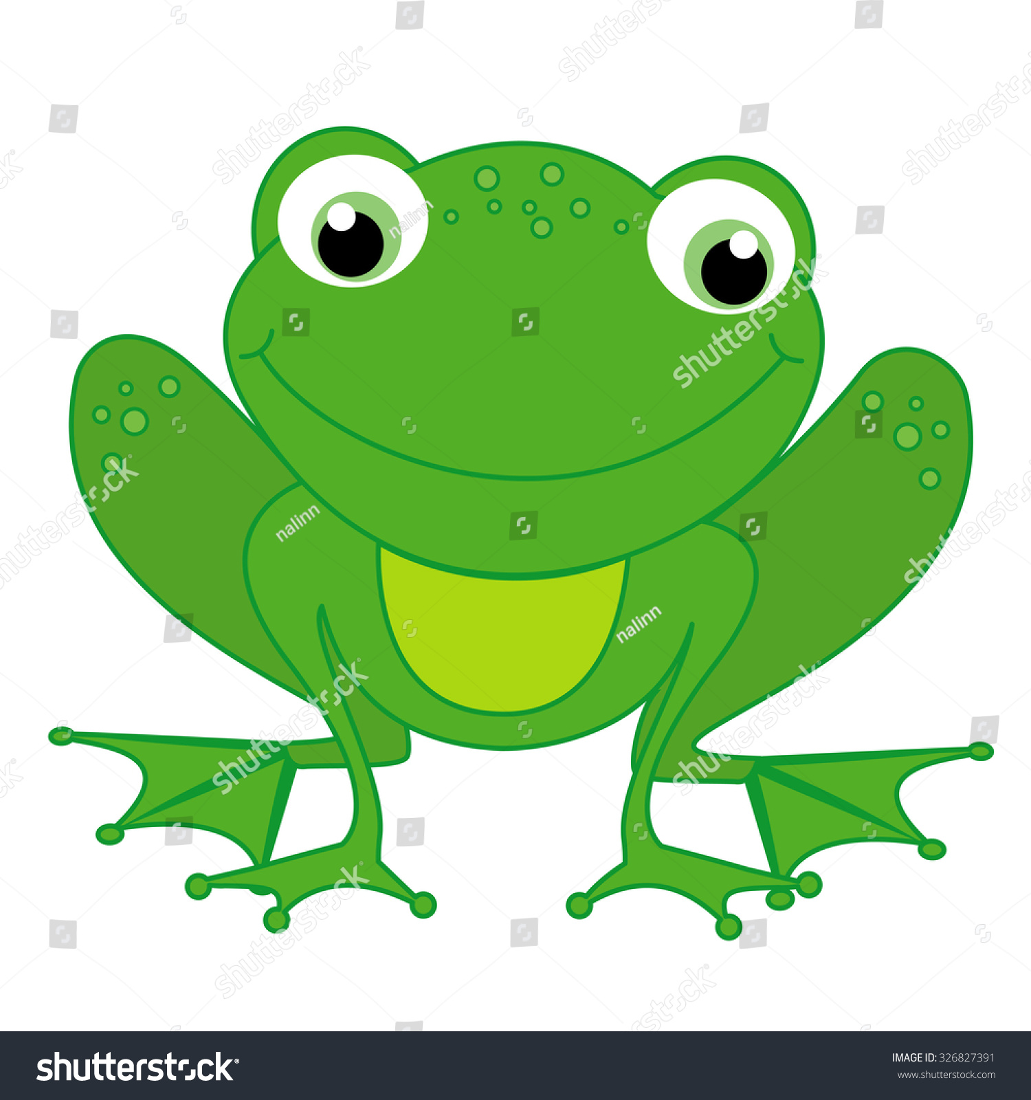 Illustration Cute Little Happy Frog Isolated Stock Illustration ...