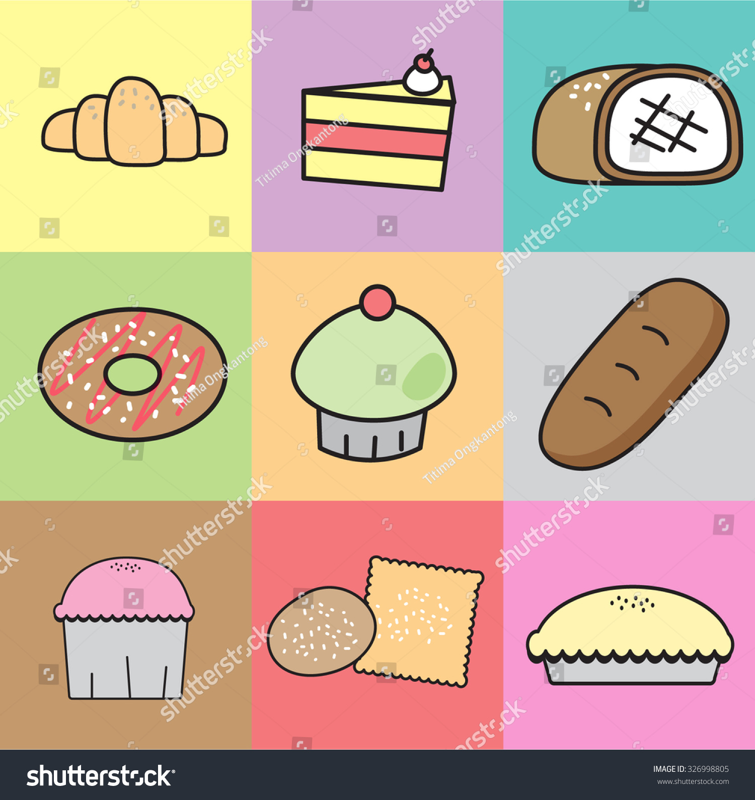 Vektor Stok Breakfast Junk Food Icons Set Junk Tanpa Royalti 326998805 Shutterstock 9396