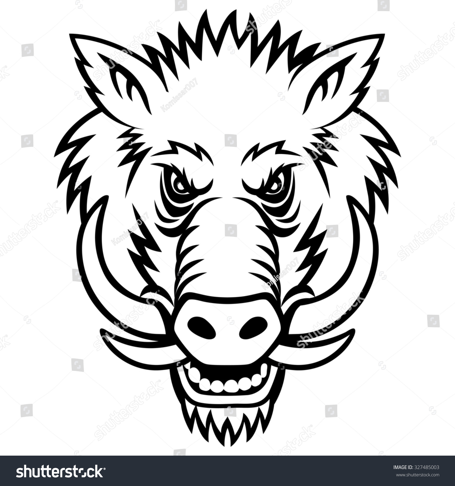Warthog Head This Illustration Ideal Mascot Stock Illustration 327485003 Sh...
