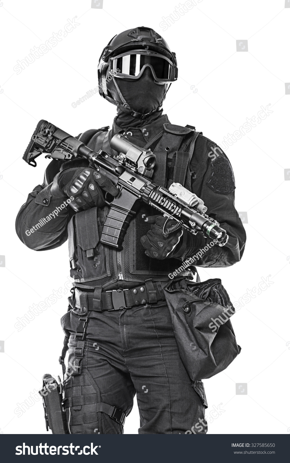 Studio Shot Swat Operator Assault Rifle Stock Photo 327585650 ...