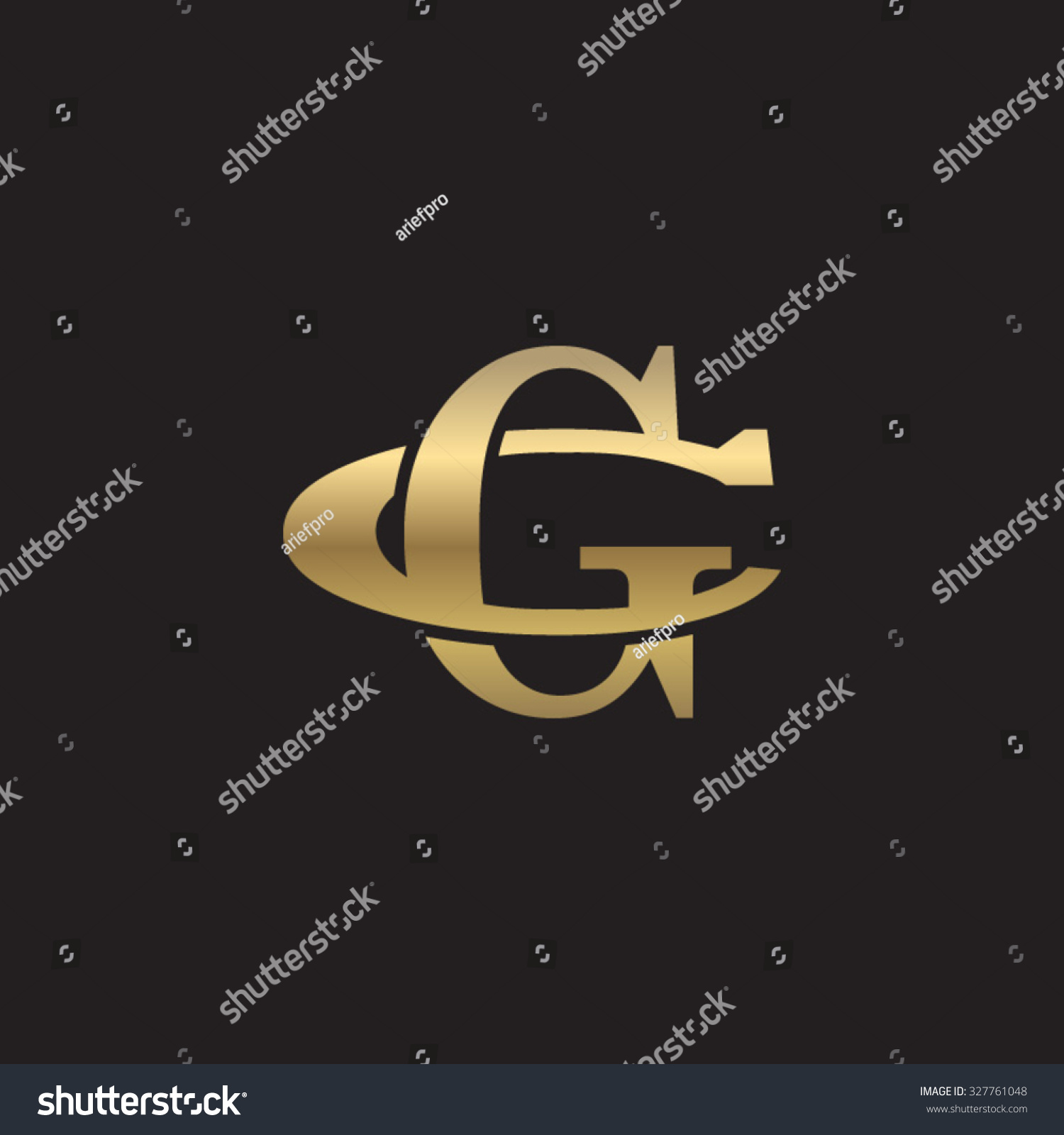 Letter C G Monogram Golden Logo Stock Vector (Royalty Free) 327761048 ...