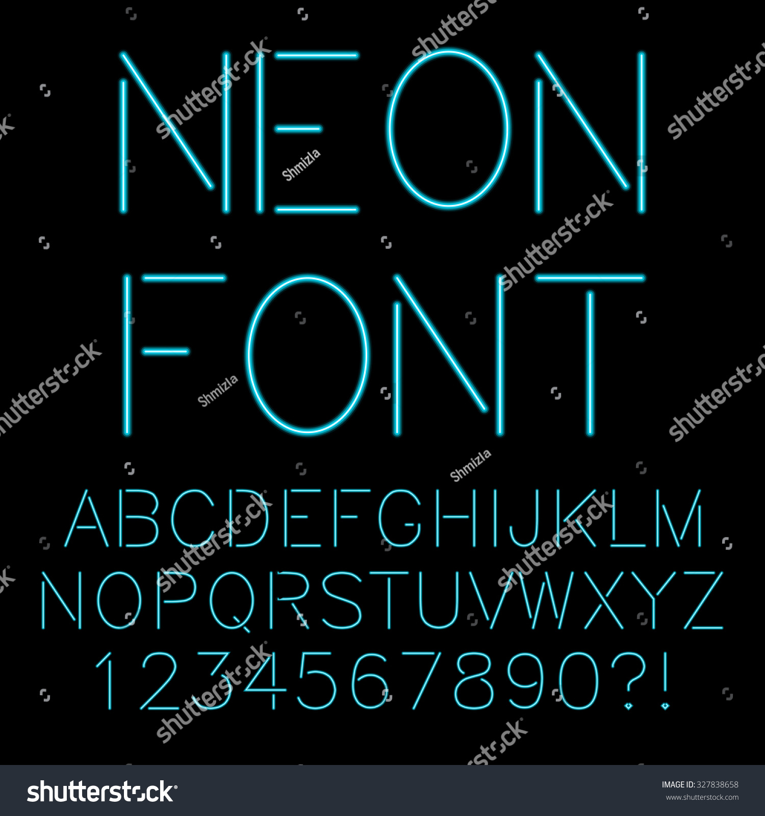 Alphabet Written Neon Lights Vector Stock Vector (Royalty Free ...