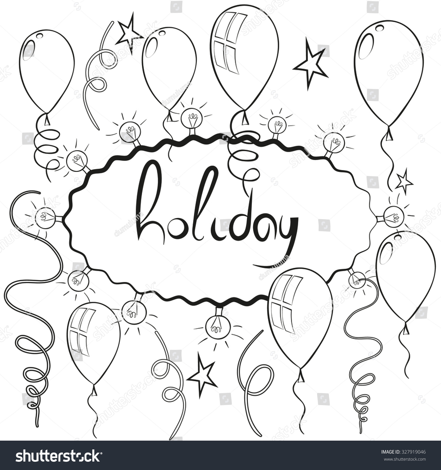 Drawing Balloons Confetti Vector Background Stock Vector (Royalty Free ...