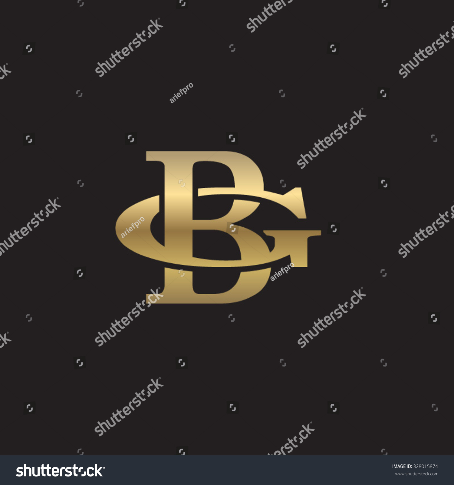 Letter G B Monogram Golden Logo Stock Vector (Royalty Free) 328015874 ...