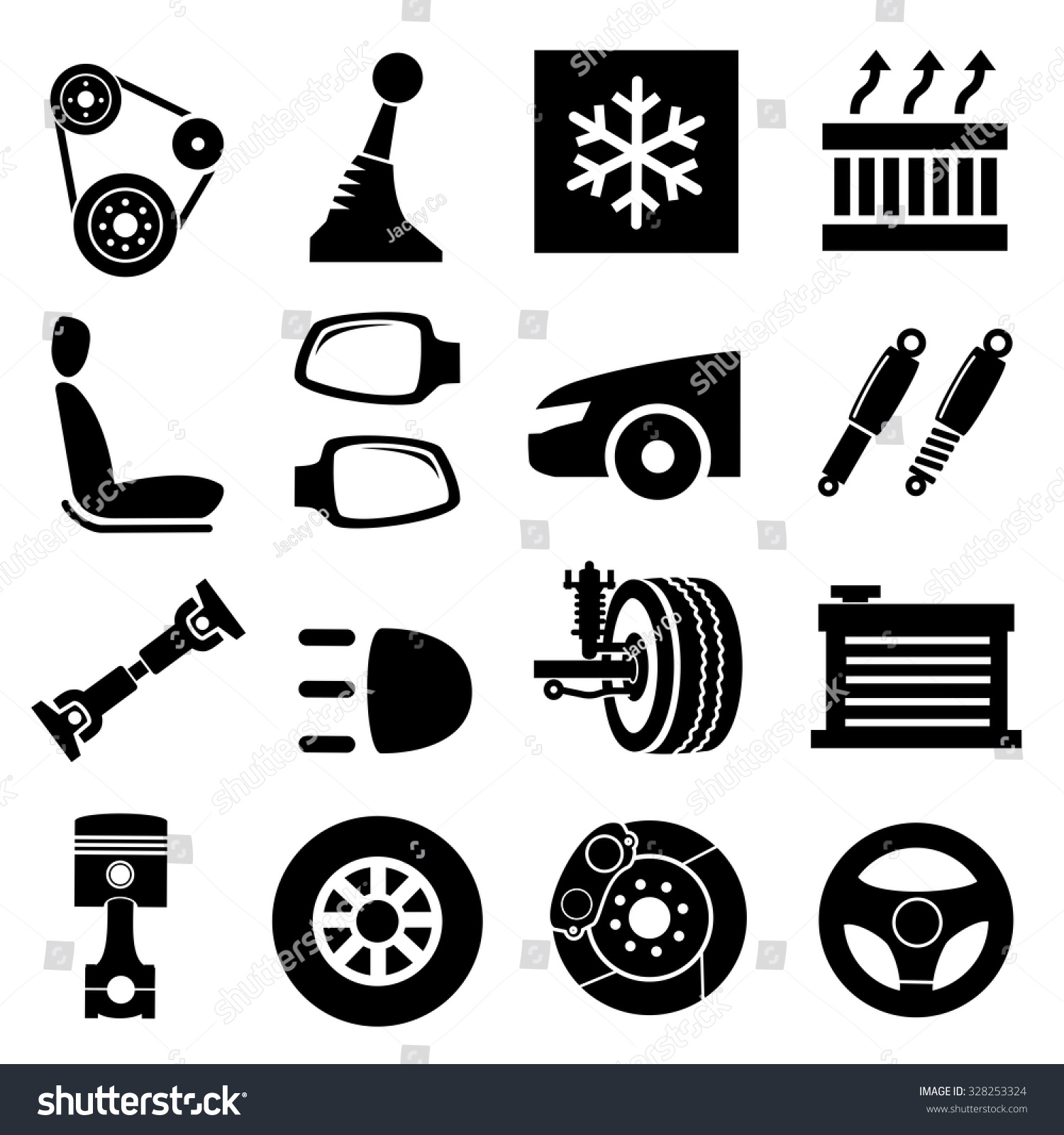 Car Parts Icons Vector Stock Vector (Royalty Free) 328253324 | Shutterstock