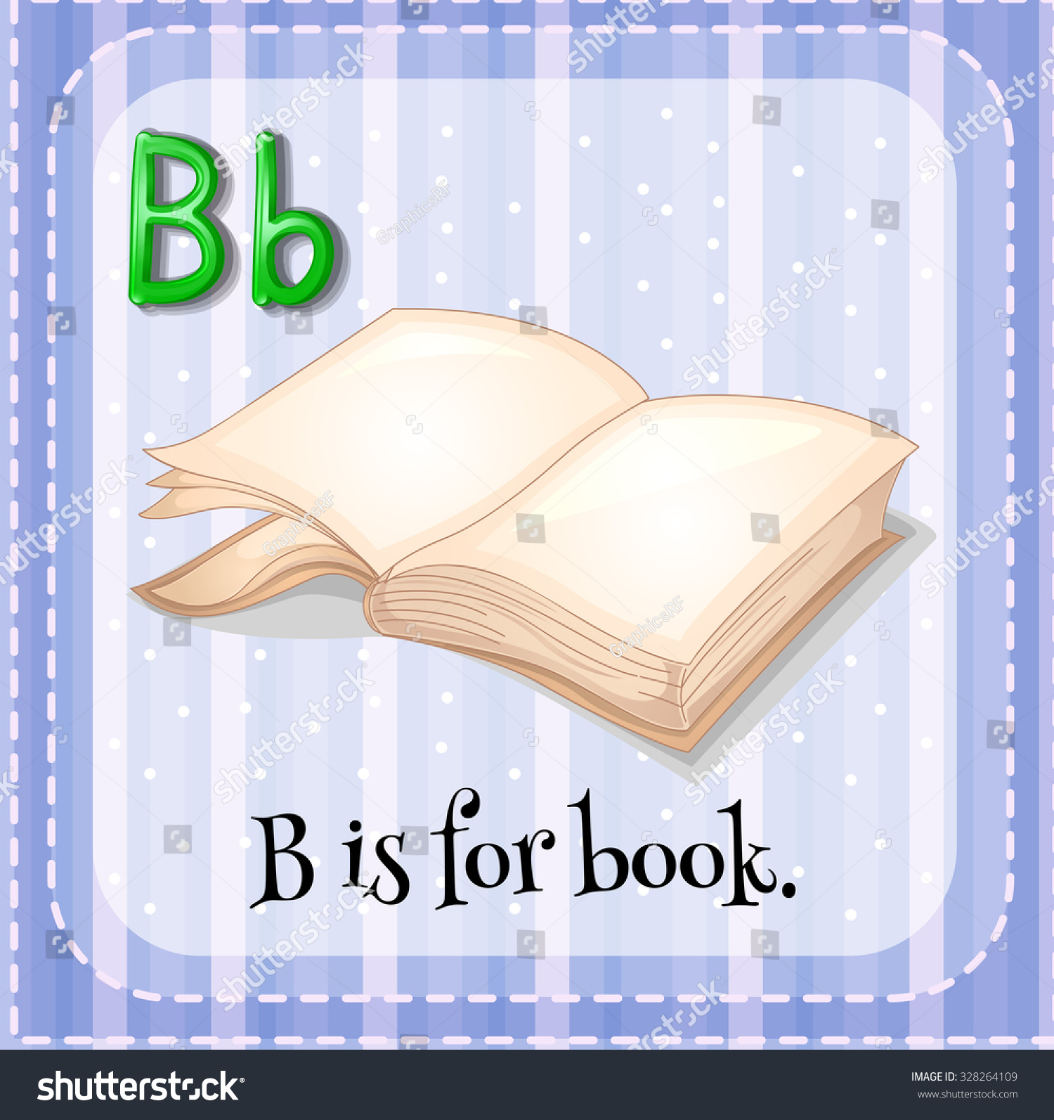 Flashcard B Book Illustration Stock Vector (Royalty Free) 328264109 ...