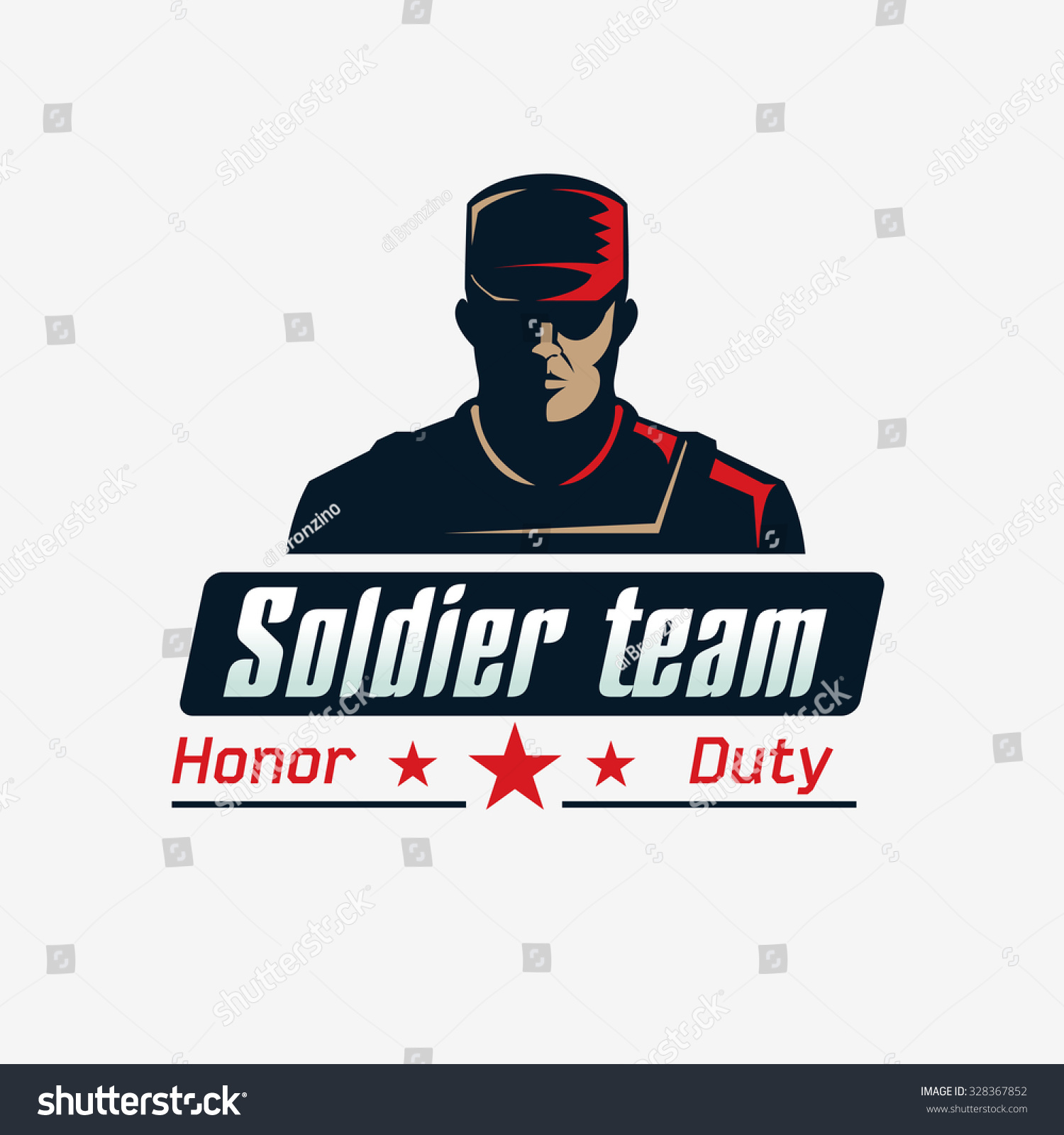 Soldier Team Logo Template Serious Man Stock Vector (Royalty Free ...