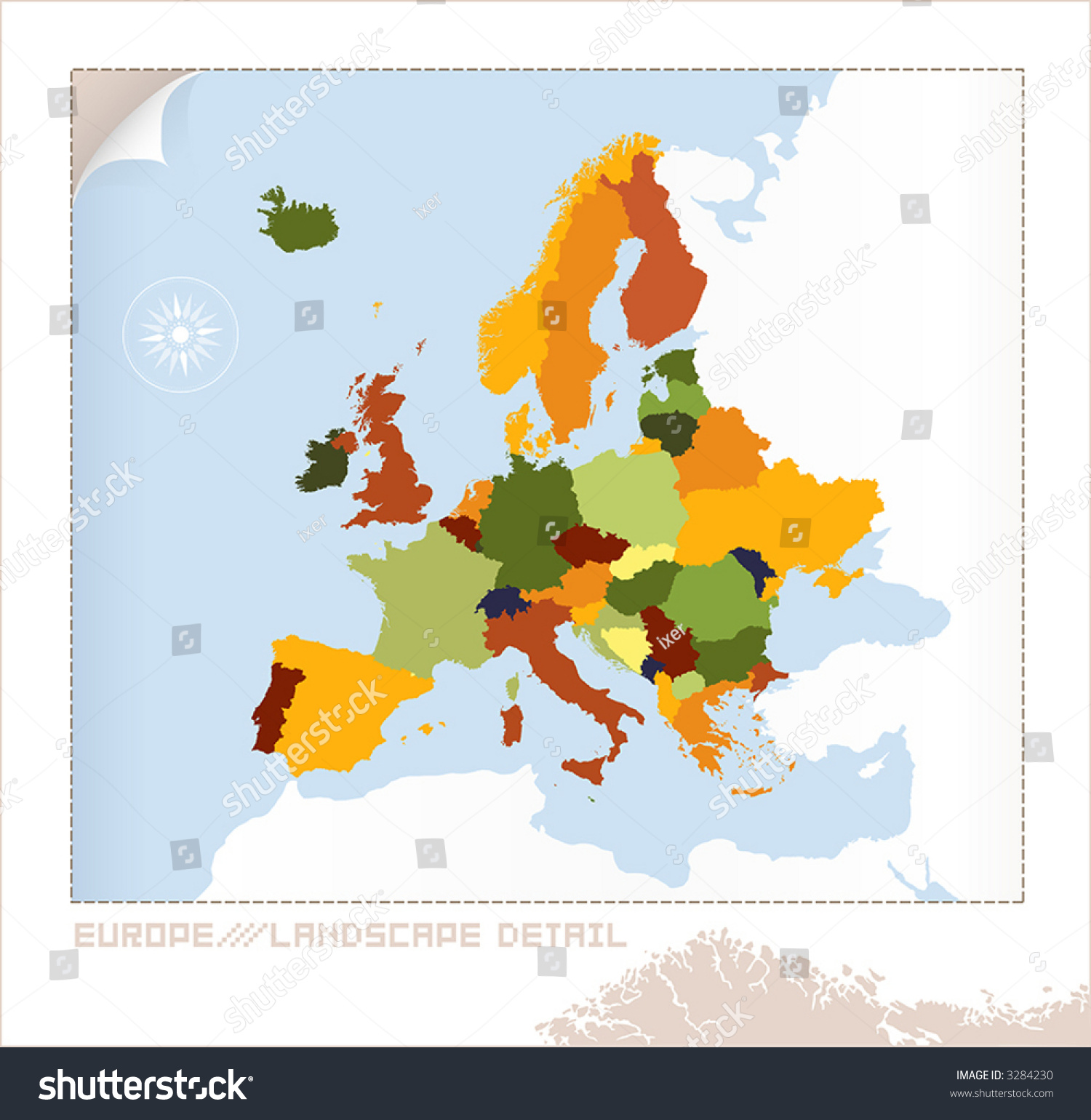 Detailed Illustration European Countries Separate Use Stock Vector ...