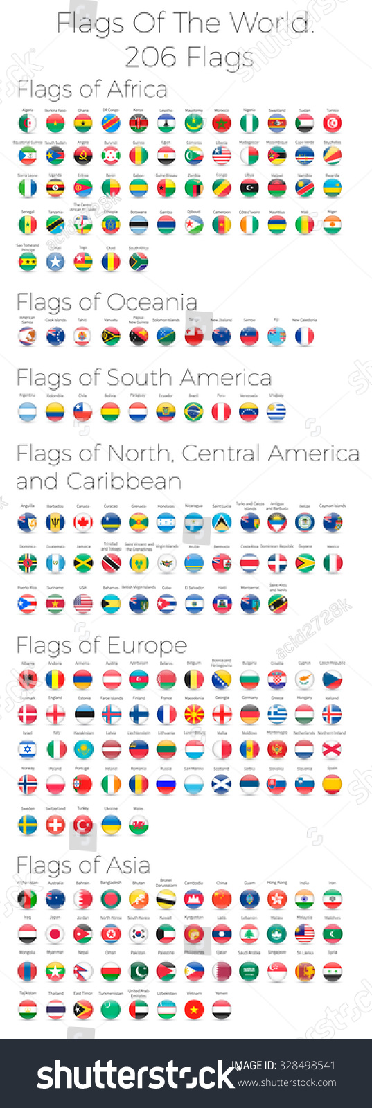 Circle Flags World 206 Flags Vector Stock Vector (Royalty Free ...