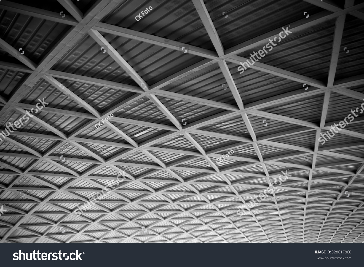 Modern Metal Roof Structure Modern Buildingblack Stock Photo 328617860 ...