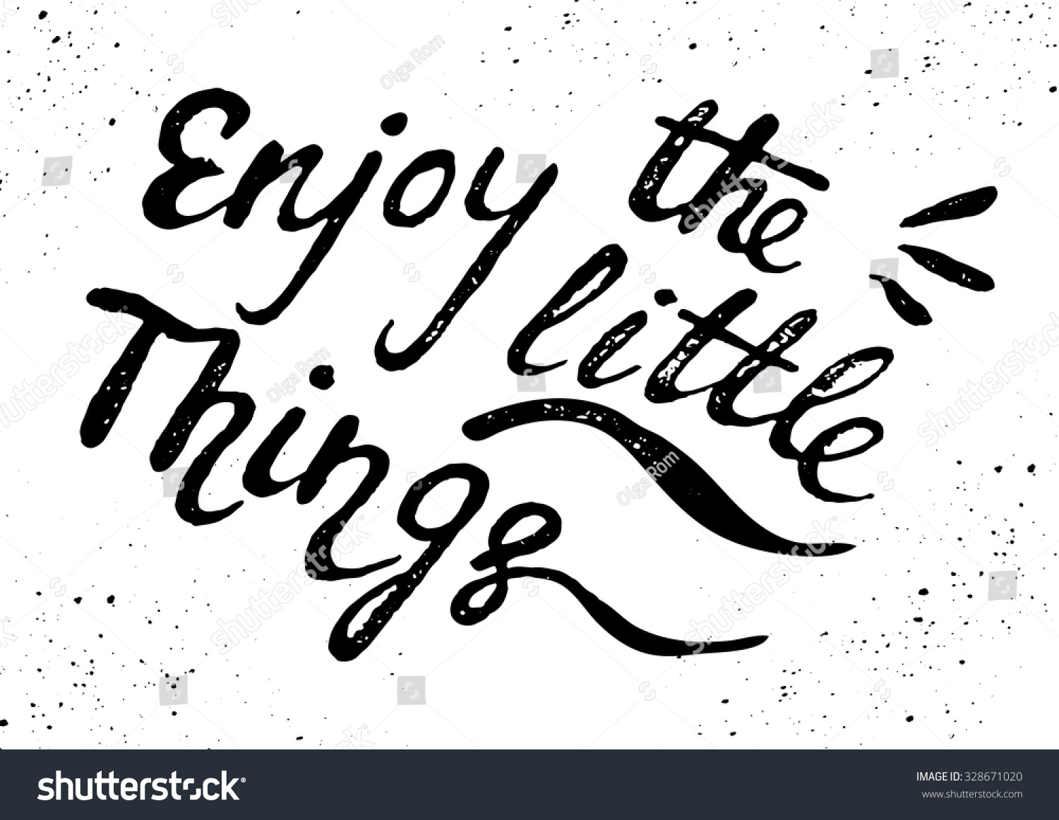 Enjoy Little Things Ink Hand Lettering Stock Vector (Royalty Free ...