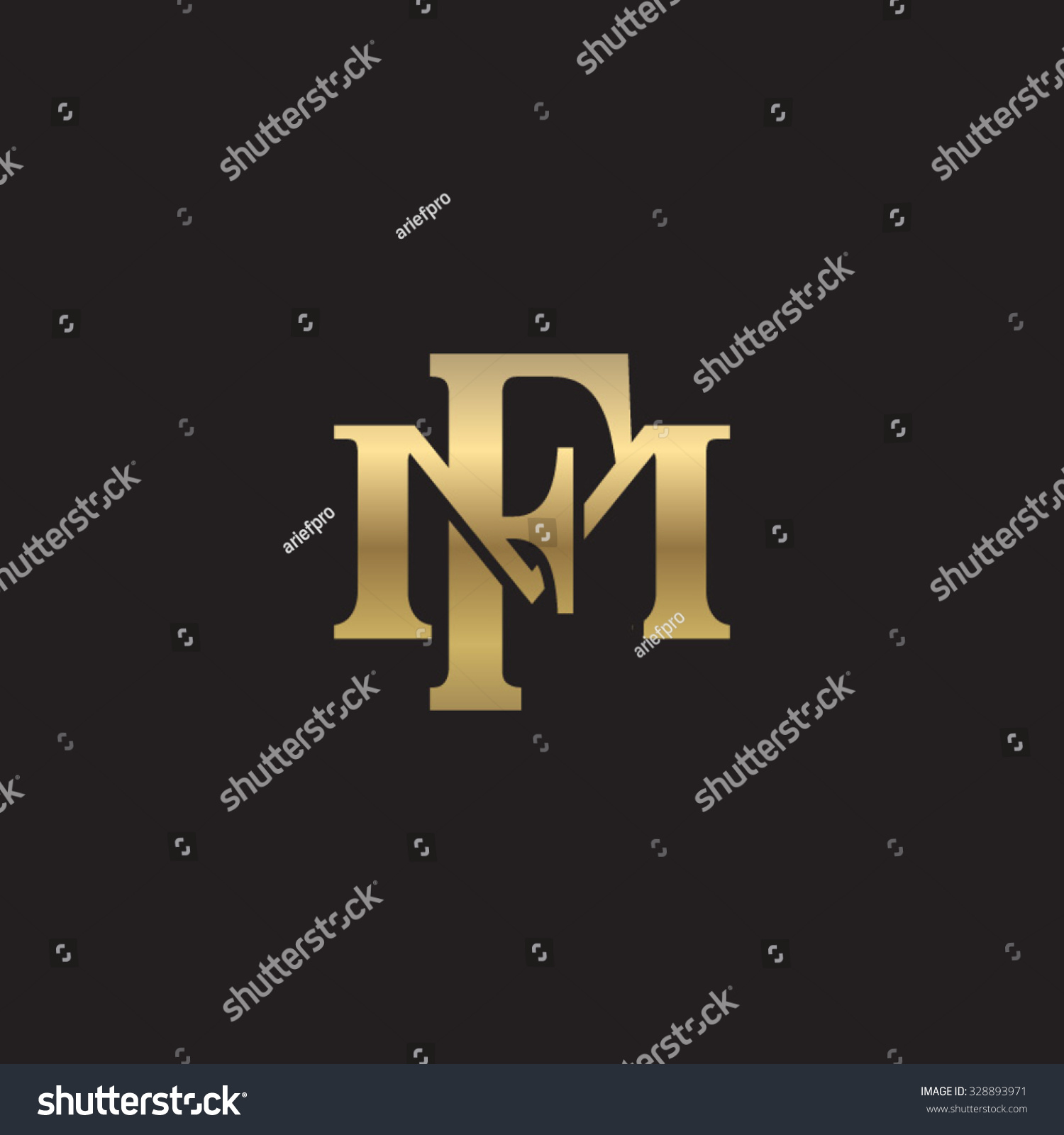 Letter M F Monogram Golden Logo Stock Vector (Royalty Free) 328893971 ...