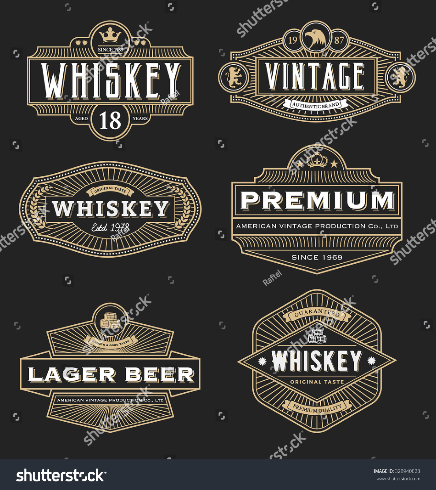 Vintage Frame Design Labels Banner Logo Stock Vector (Royalty ...