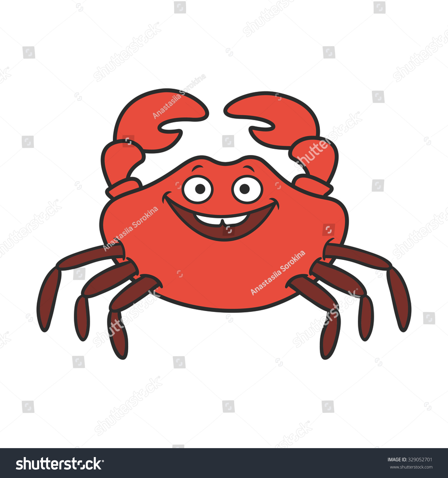 Cartoon Crabvector Illustration On White Background Stock Vector ...