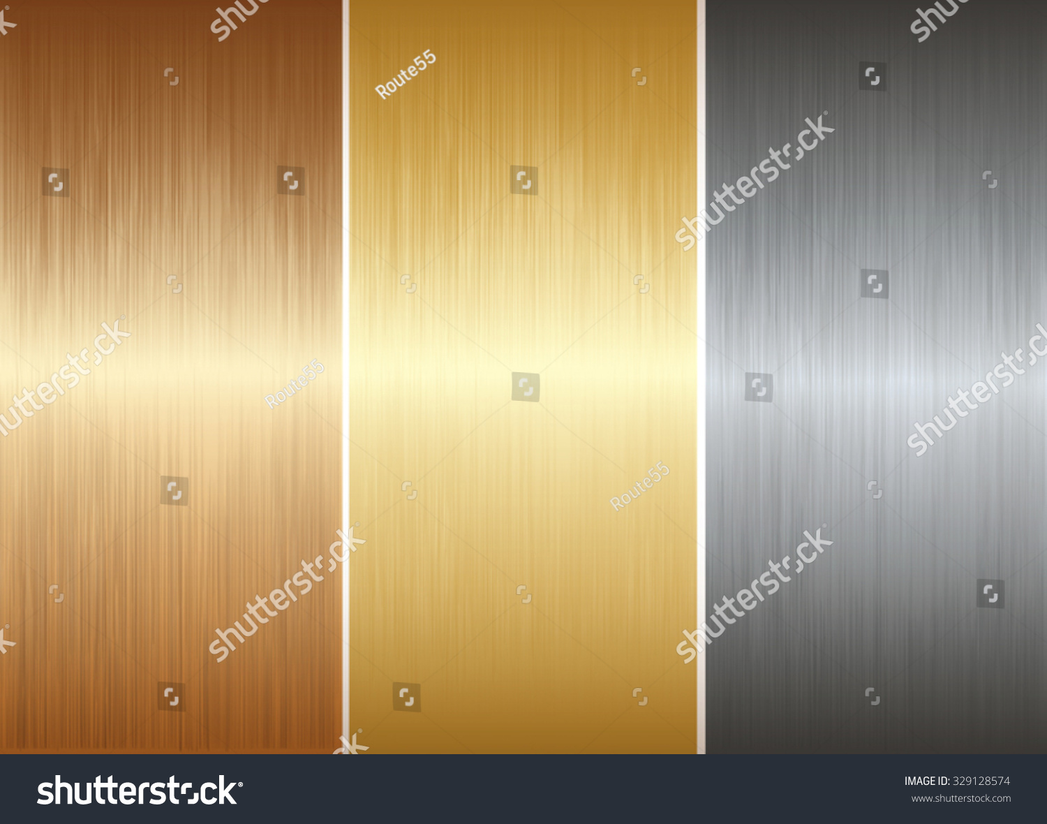 Three Different Realistic Metal Plates Vector Stock Vector (Royalty ...