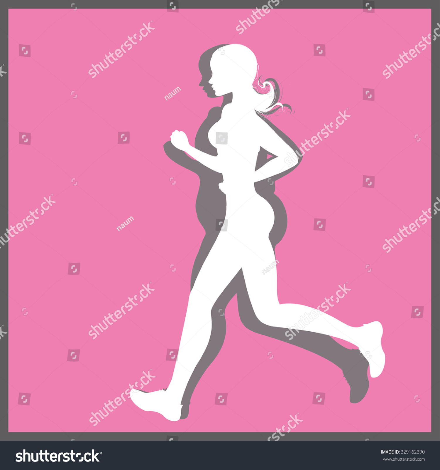 Silhouette Running Woman Fitness Concept Vector Stock Vector Royalty Free 329162390 Shutterstock 7587