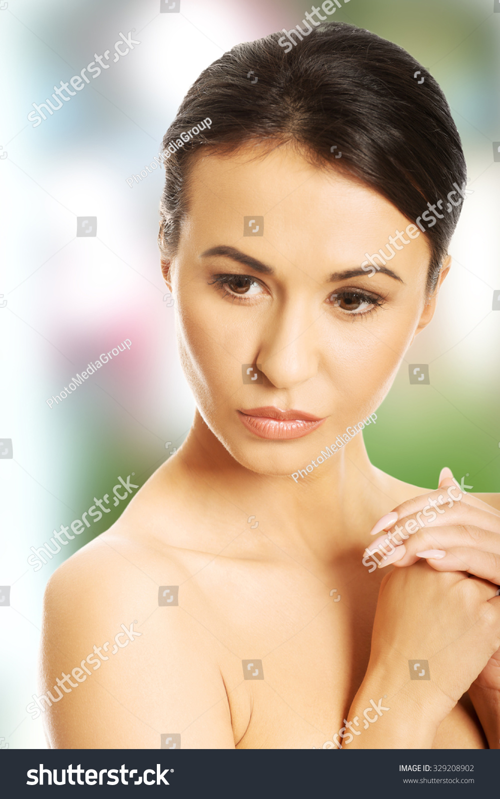 Close Nude Woman Covering Her Breast Stock Photo Shutterstock