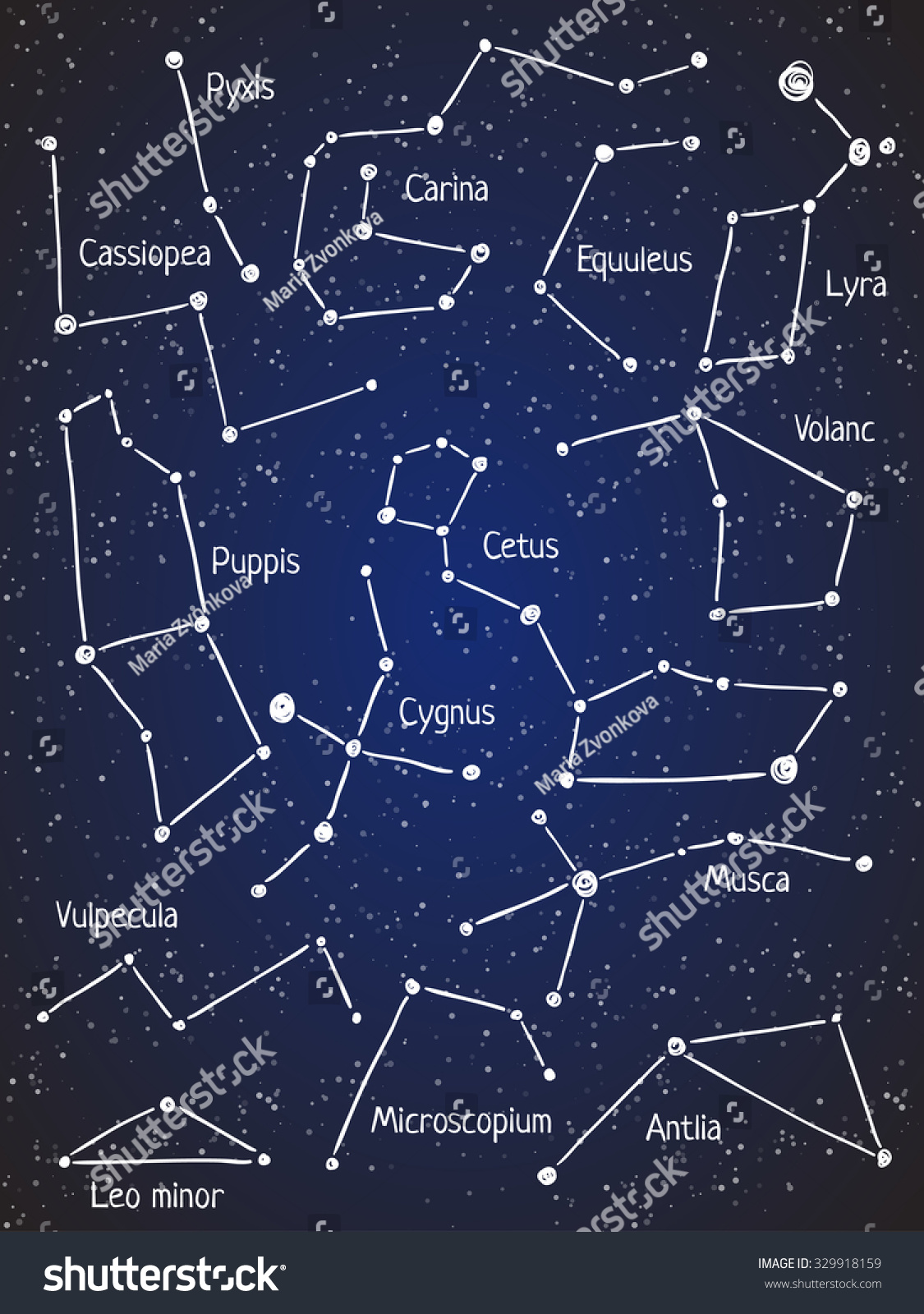 Set Star Constellations Vector Space Astronomy Stock Vector (Royalty ...