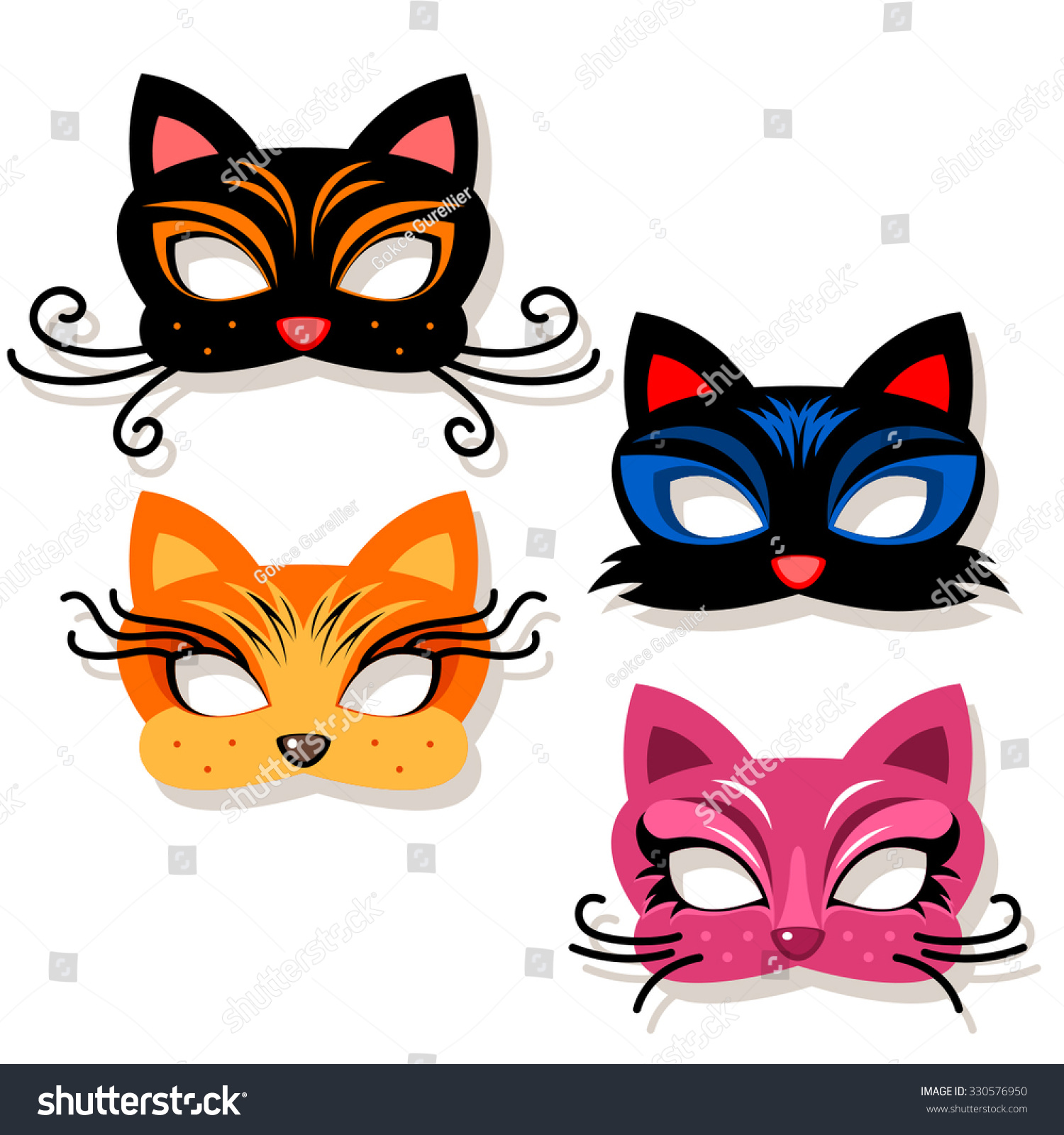 Vector Cat Masks Stock Vector (Royalty Free) 330576950 | Shutterstock