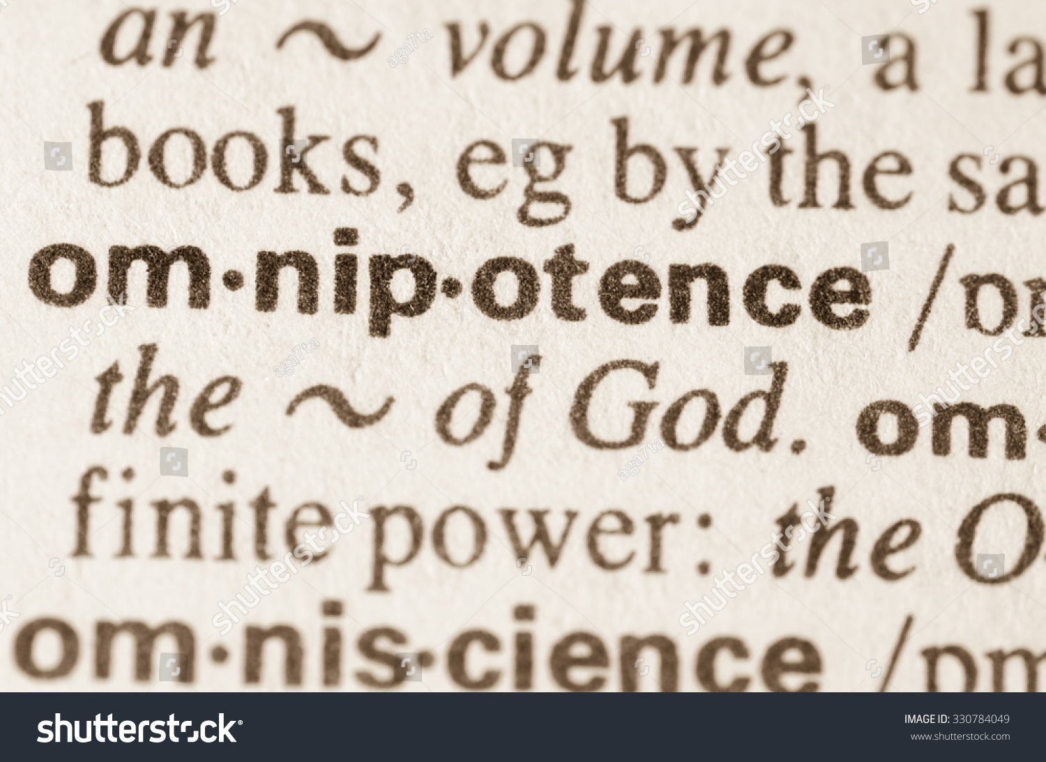 Definition Word Omnipotence Dictionary Stock Photo 330784049 | Shutterstock