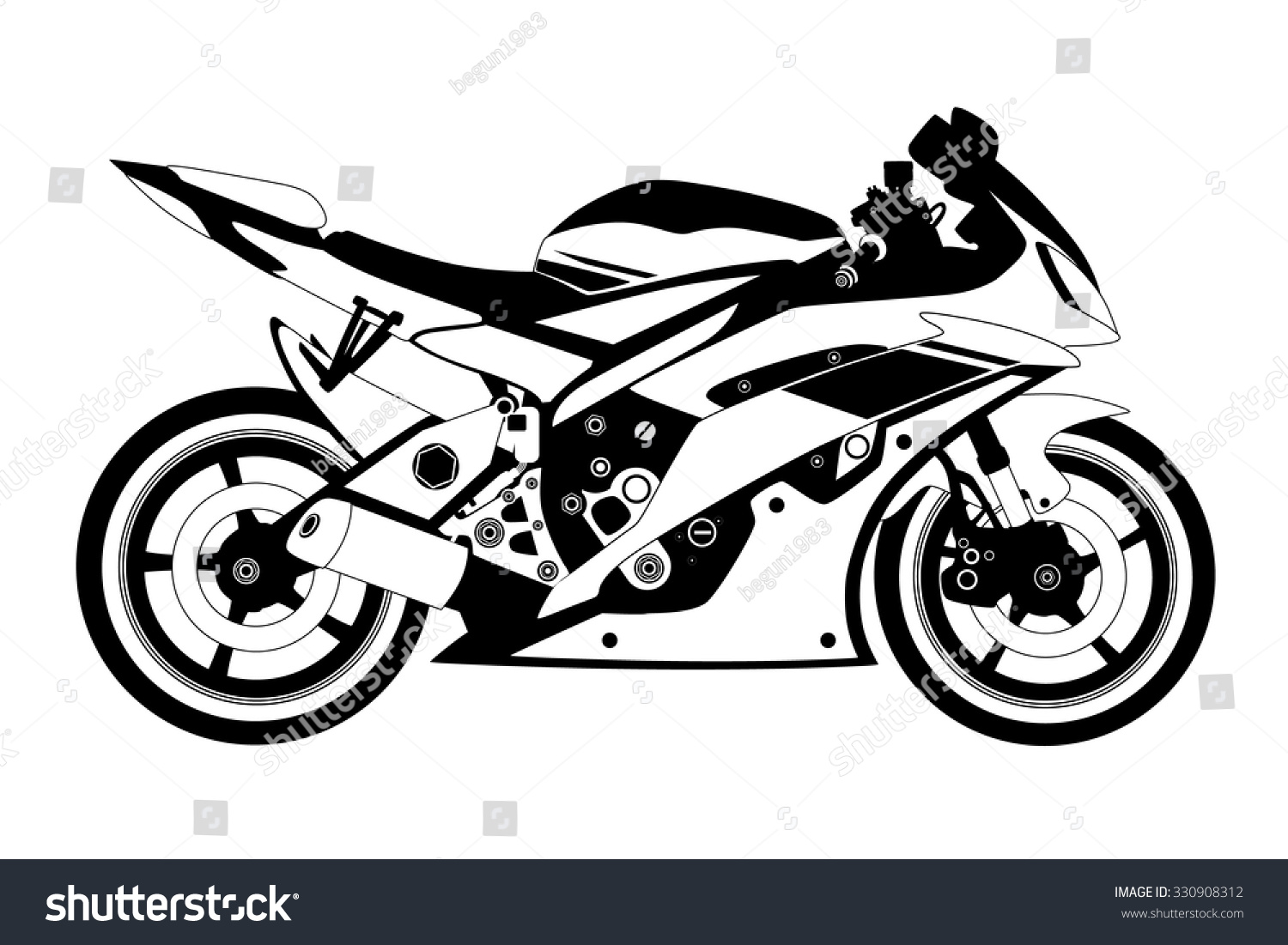 Мотоцикл Кавасаки вектор
