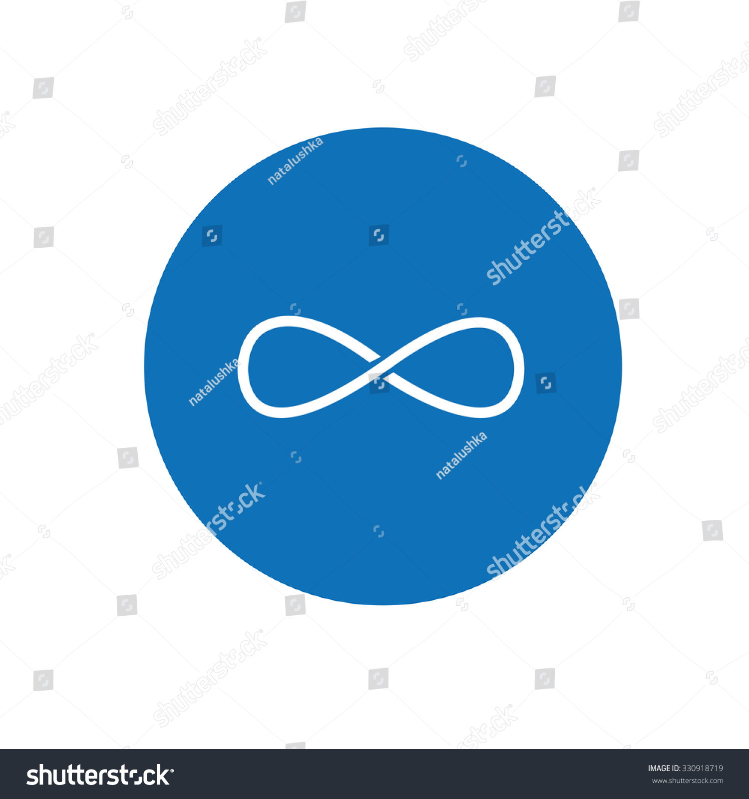 Infinity Symbol Blue Button Isolated On Stock Vector Royalty Free