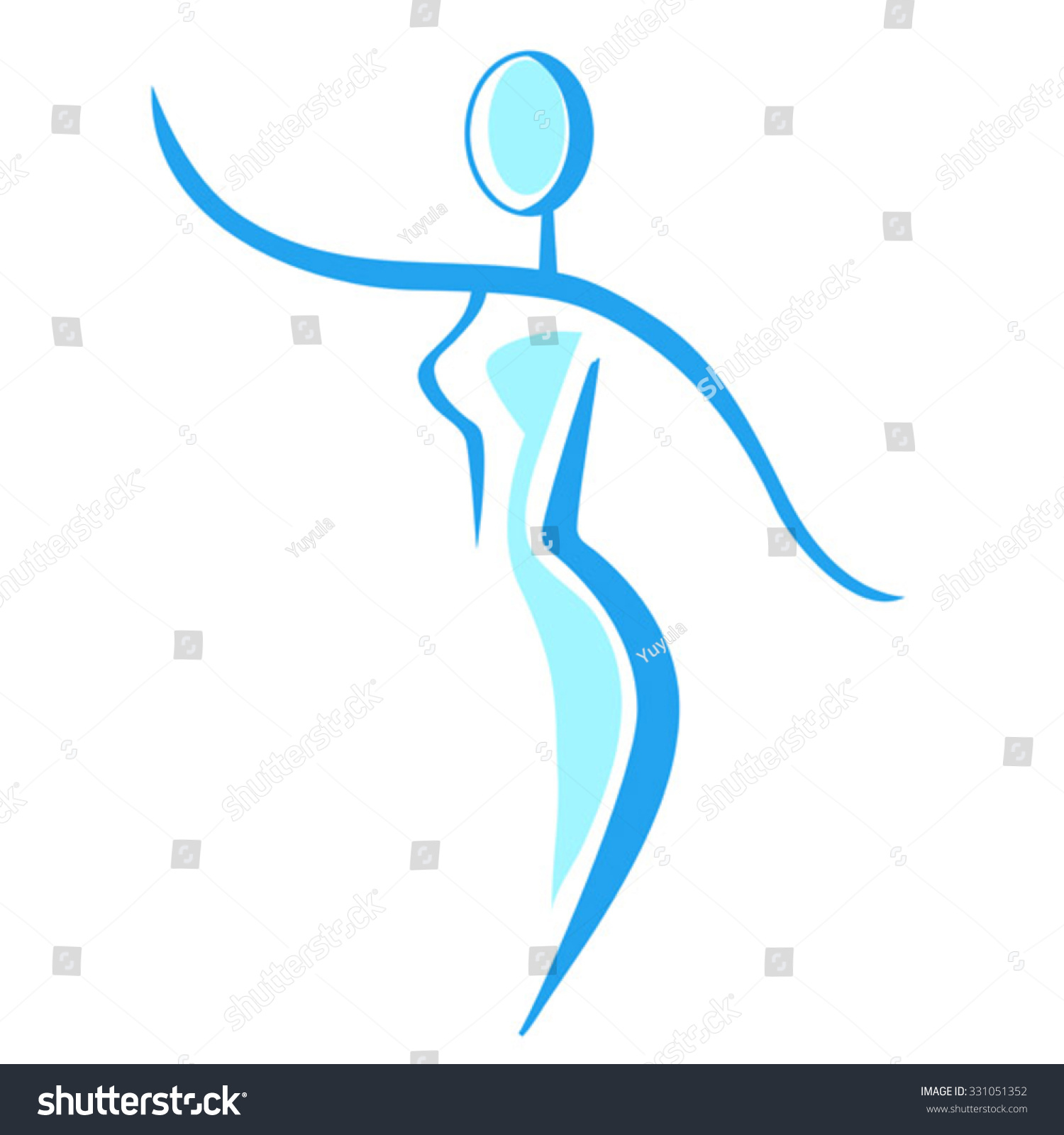 Vektor Stok Stylized Contour Logo Naked Womans Figure Tanpa Royalti 331051352 Shutterstock