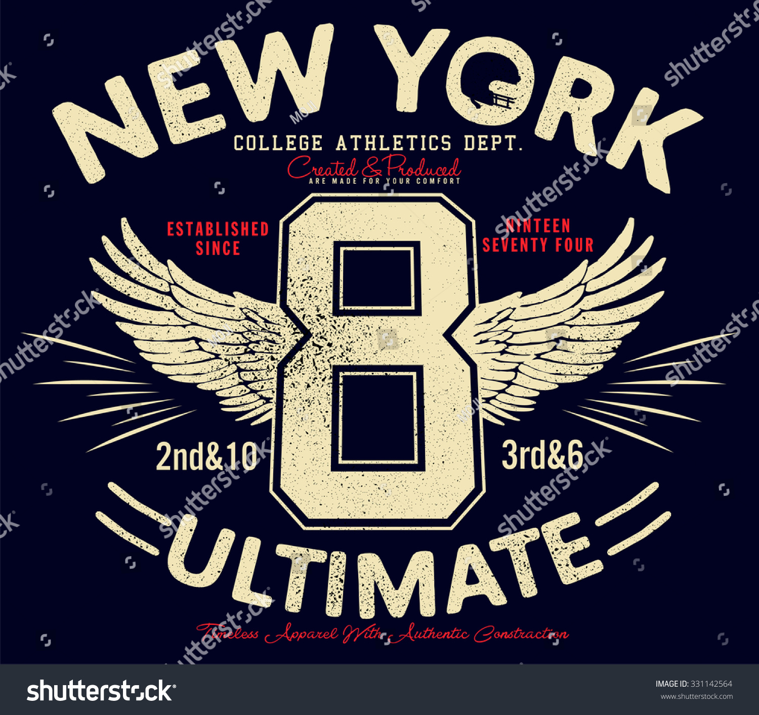 Tee Graphicsnew York Ultimate College Football Stock Vector (Royalty ...