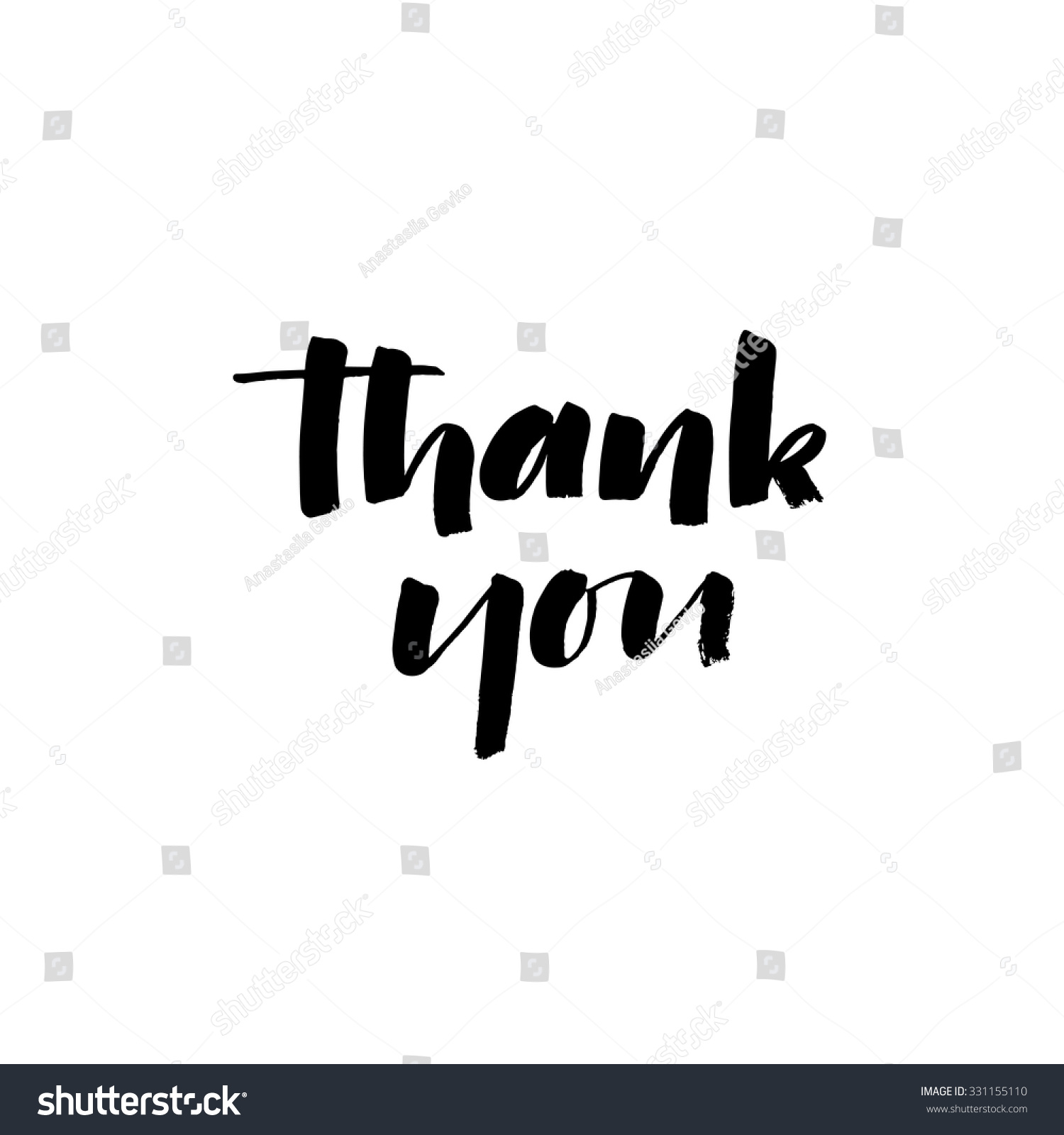 Thank You Card Ink Illustration Isolated Stock Vector (Royalty Free ...