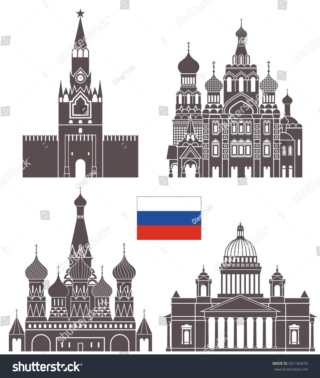 Russia Buildings Logo Abstract Russia Buildings Stock Vector (Royalty ...