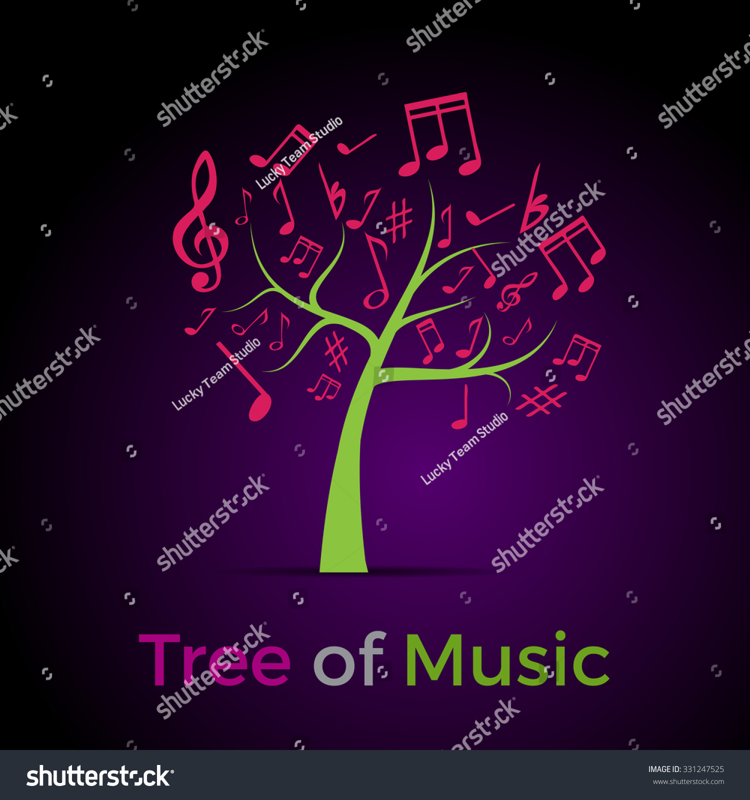 Abstract Tree Music Background Stock Vector Royalty Free 331247525