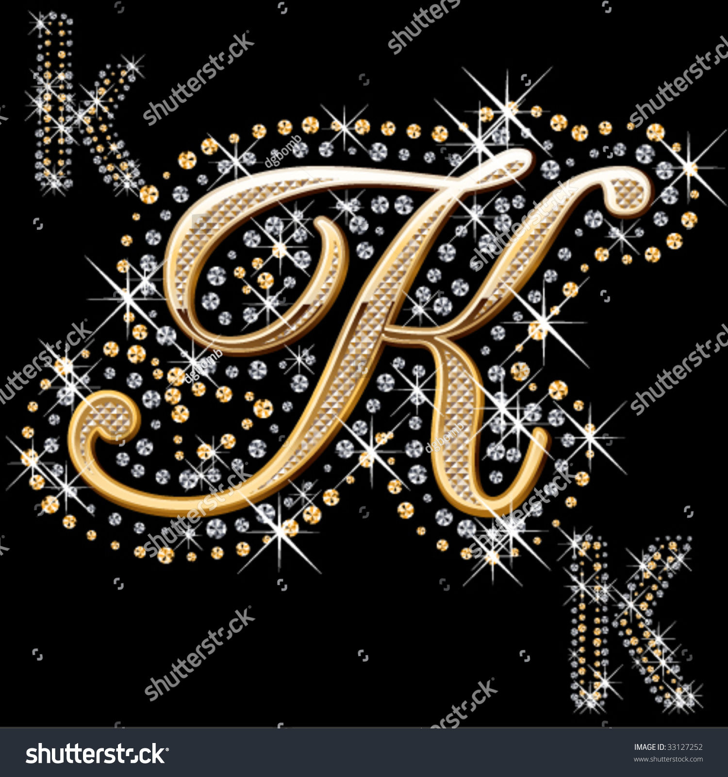 Shiny Gold Diamond Letter Stock Vector Royalty Free 33127252