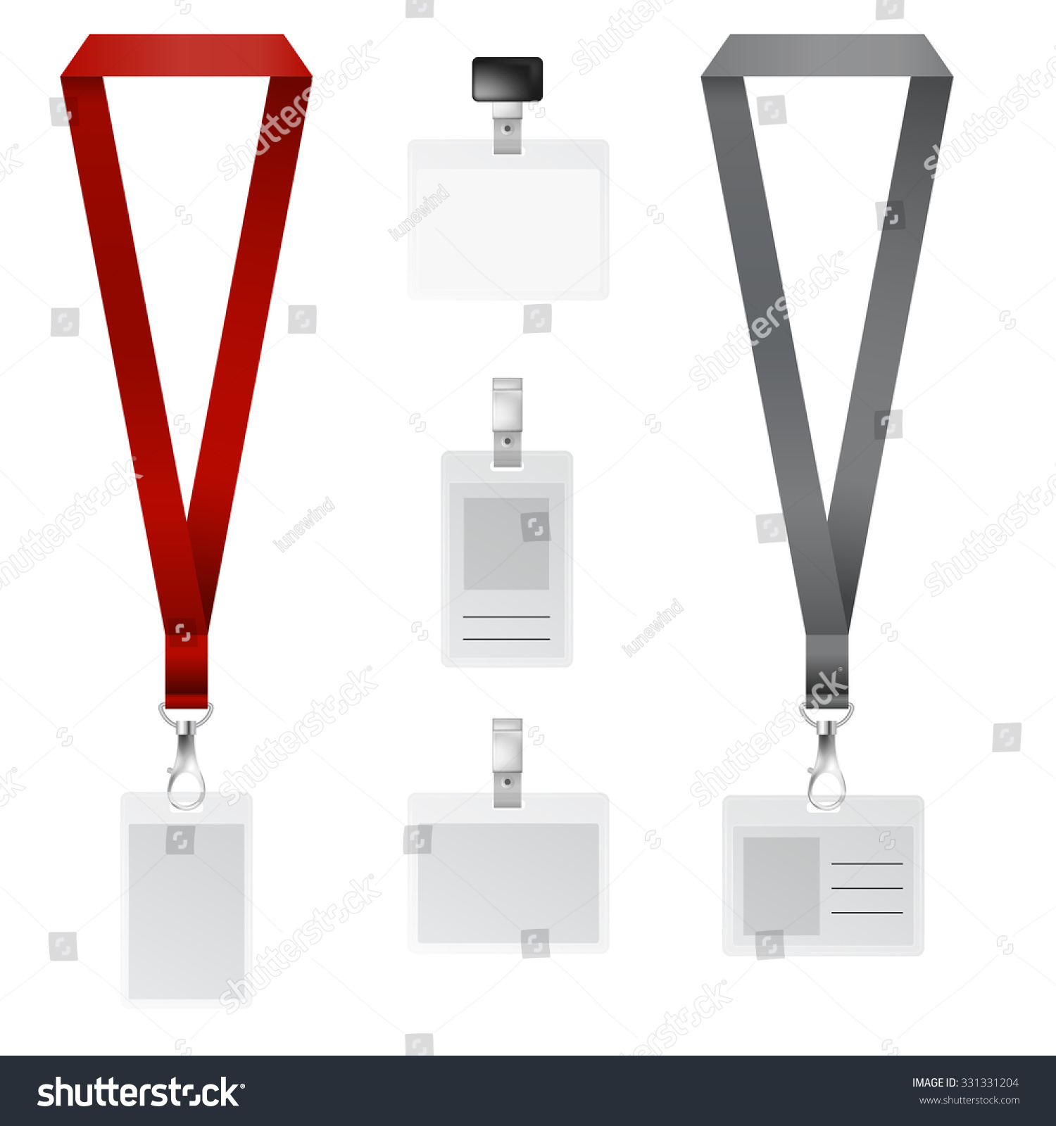 Vector Set Lanyard Retractor End Badge Stock Vector (Royalty Free ...