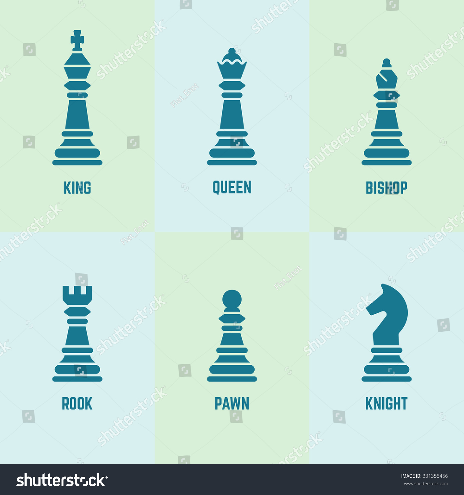 Chess Pieces Named Vector Silhouette Icons Stock Vector (Royalty Free ...
