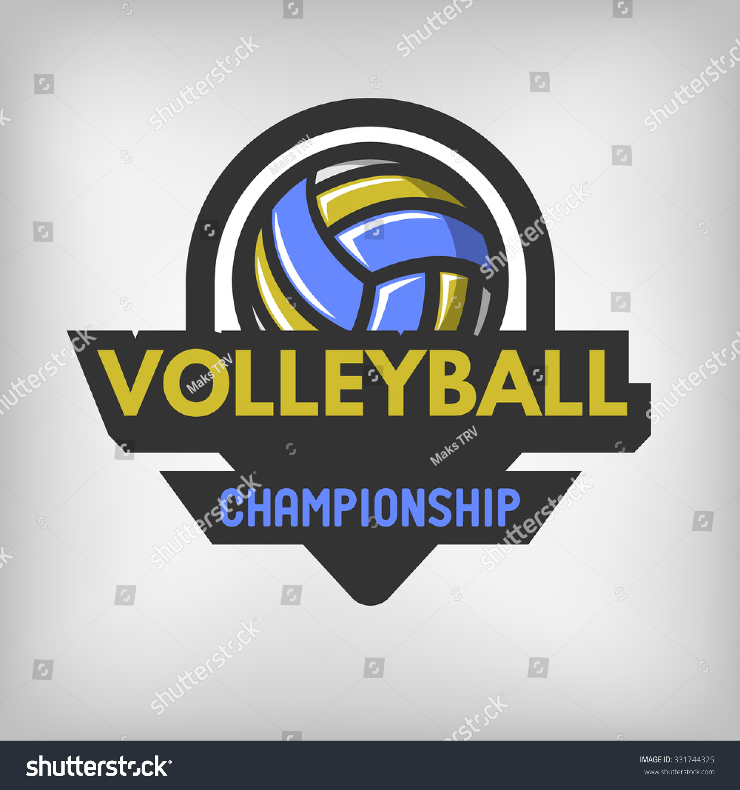 Volleyball Sports Logo Label Emblem Stock Vector (Royalty Free ...