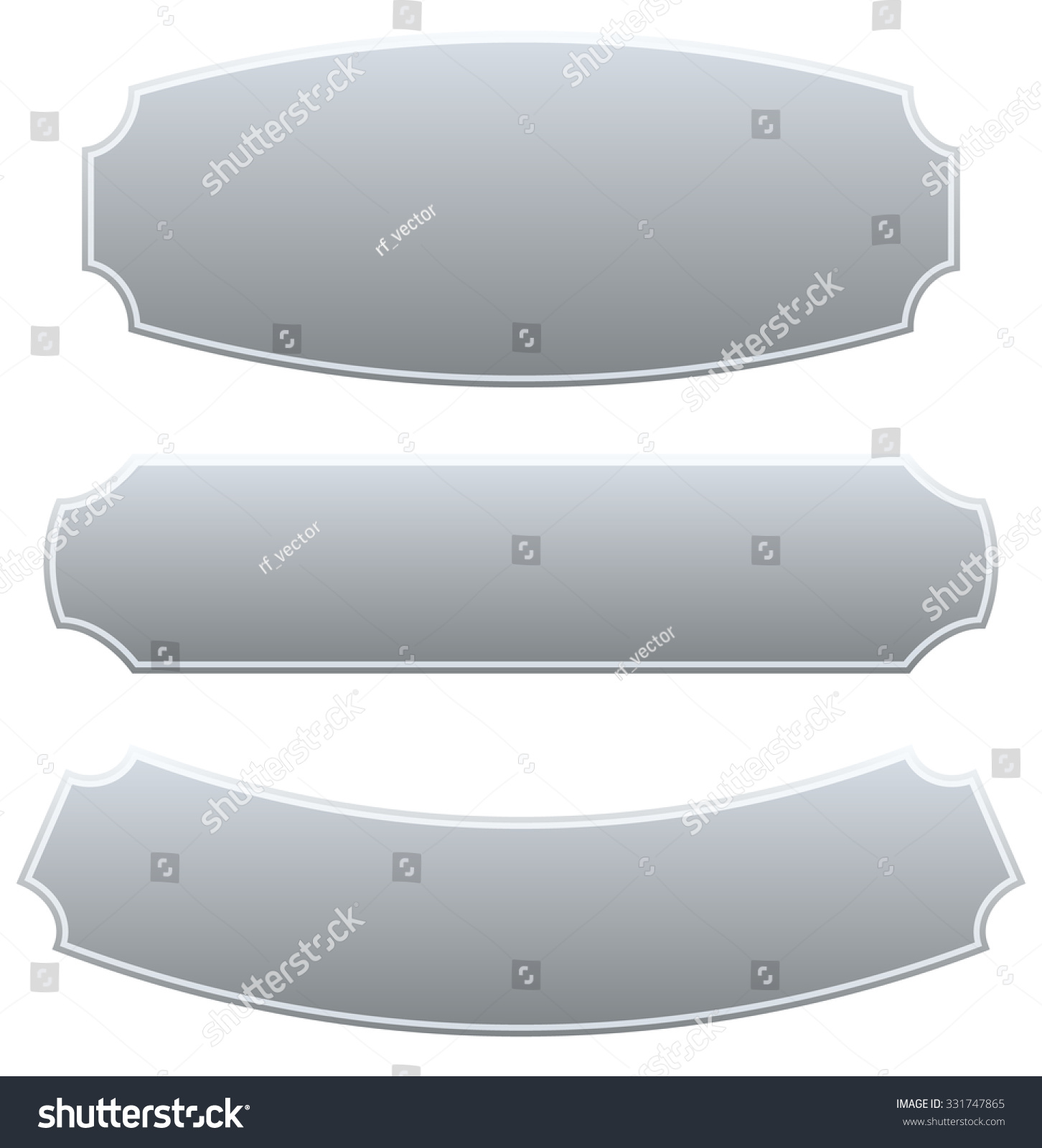 Set 3 Rectangular Plaque Banner Backgrounds Stock Vector (Royalty Free ...