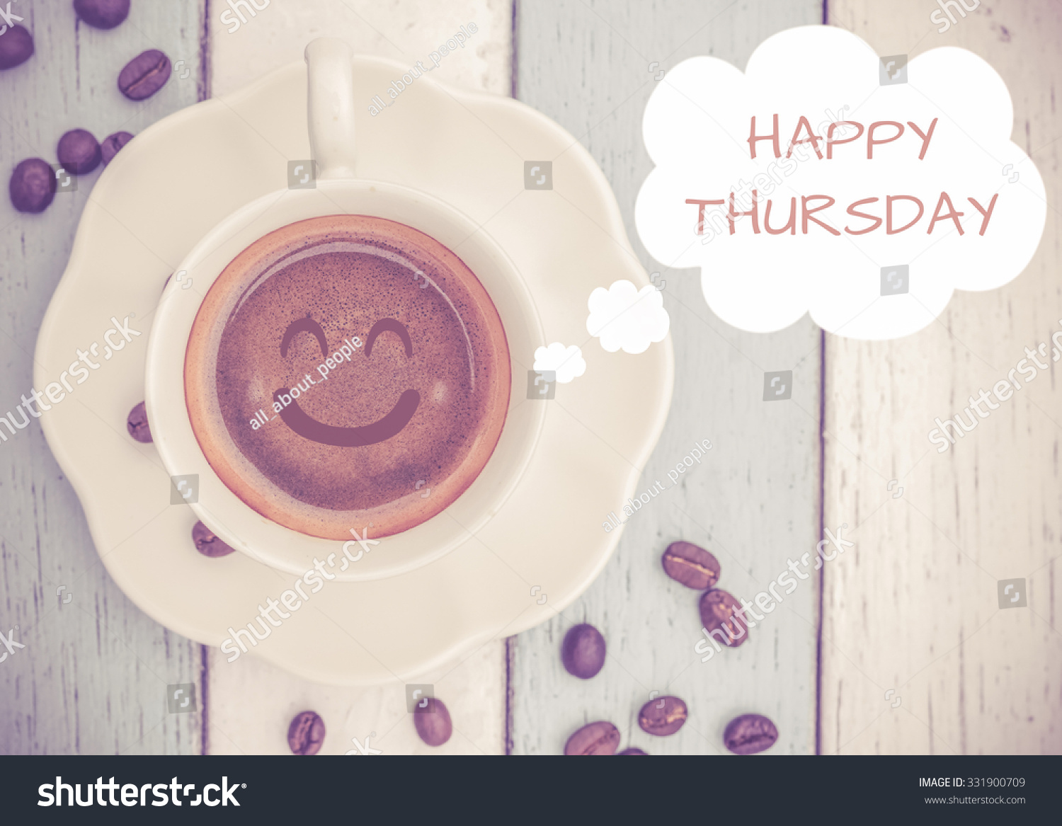 Happy Thursday Coffee Cup On Table Stock Photo 331900709 | Shutterstock