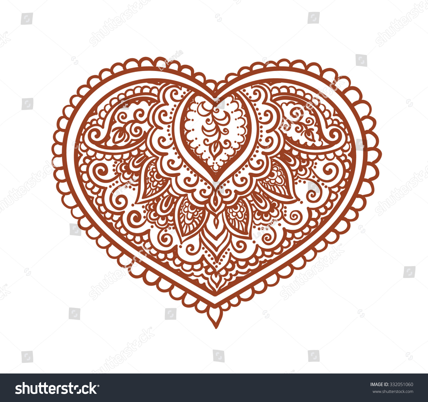 henna tattoo heart designs