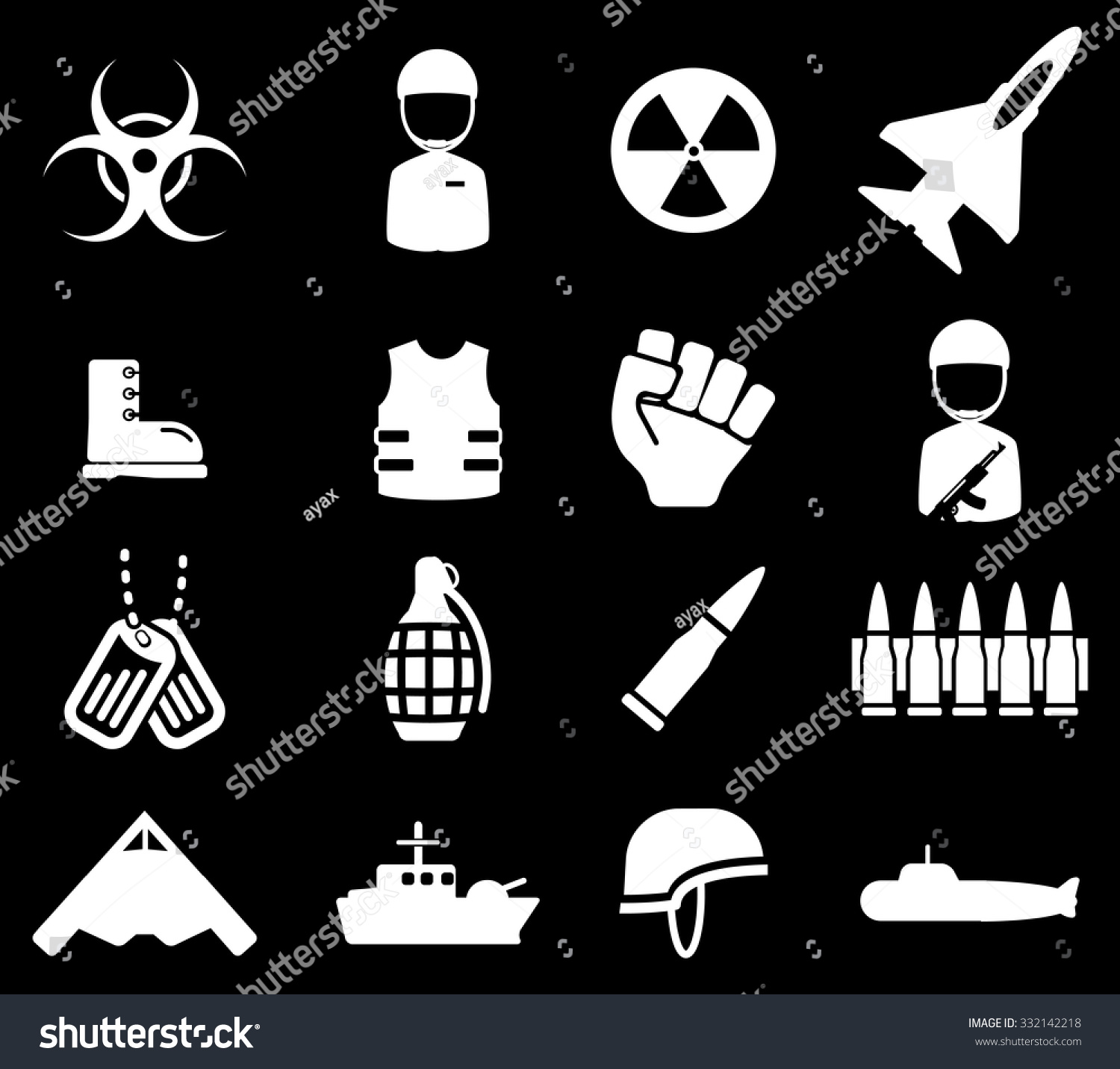 Military Icons Stock Vector (Royalty Free) 332142218 | Shutterstock