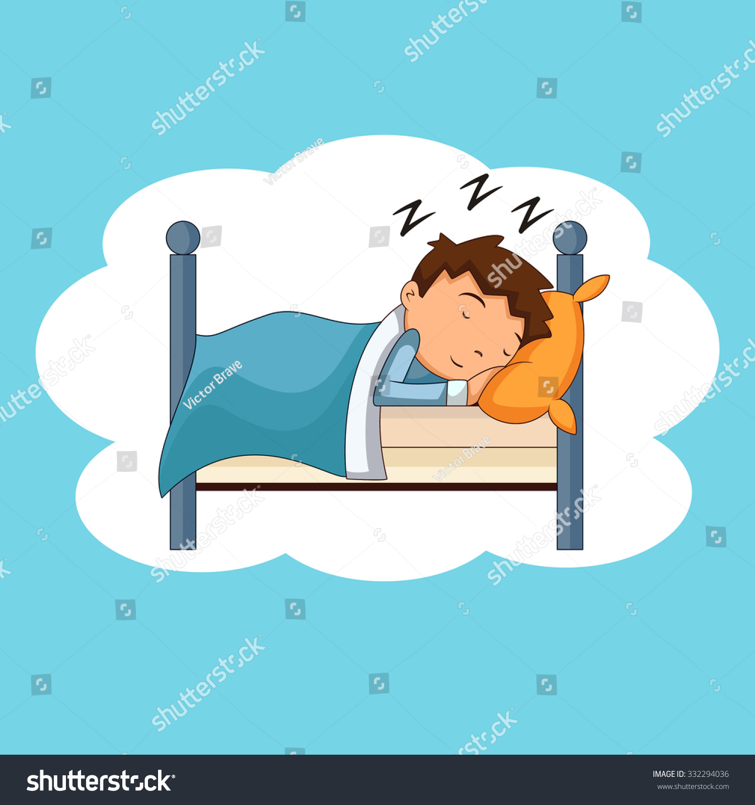 Child Sleeping Bedtime Vector Illustration Stock Vector (Royalty Free ...