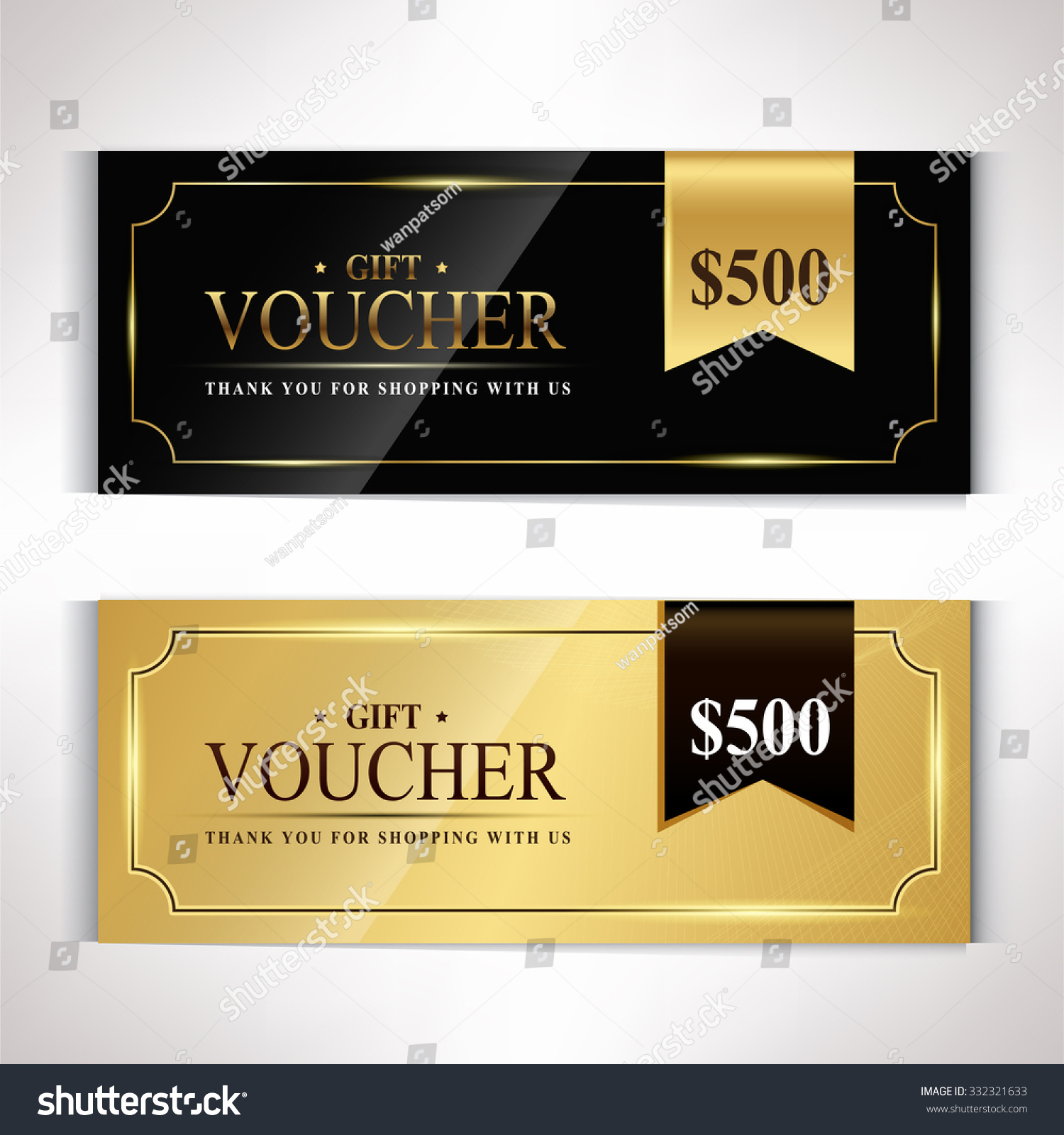 Gift Voucher Template Modern Pattern Vector Stock Vector (Royalty Free ...