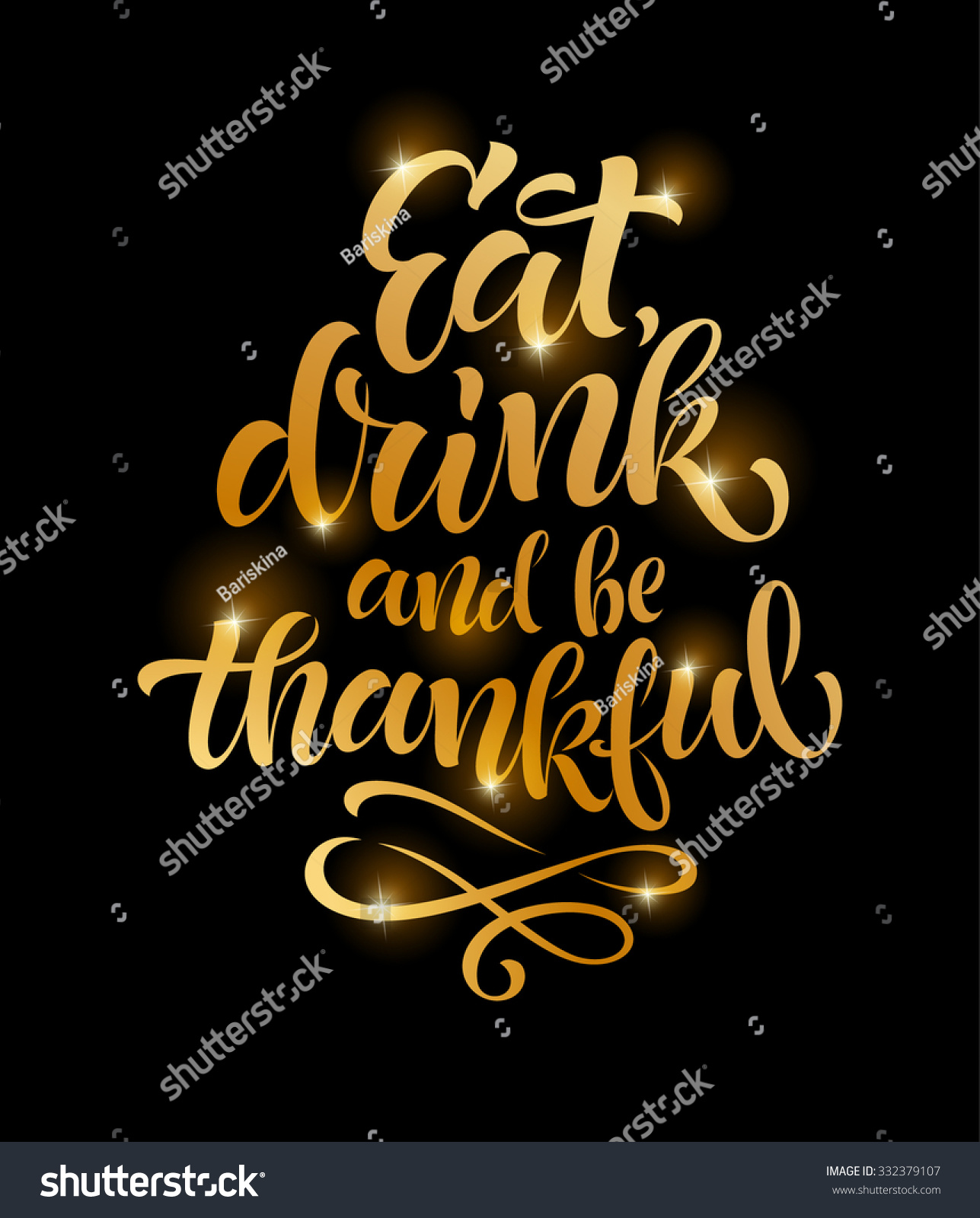 Eat Drink Be Thankful Vector Text Stock Vector Royalty Free 332379107