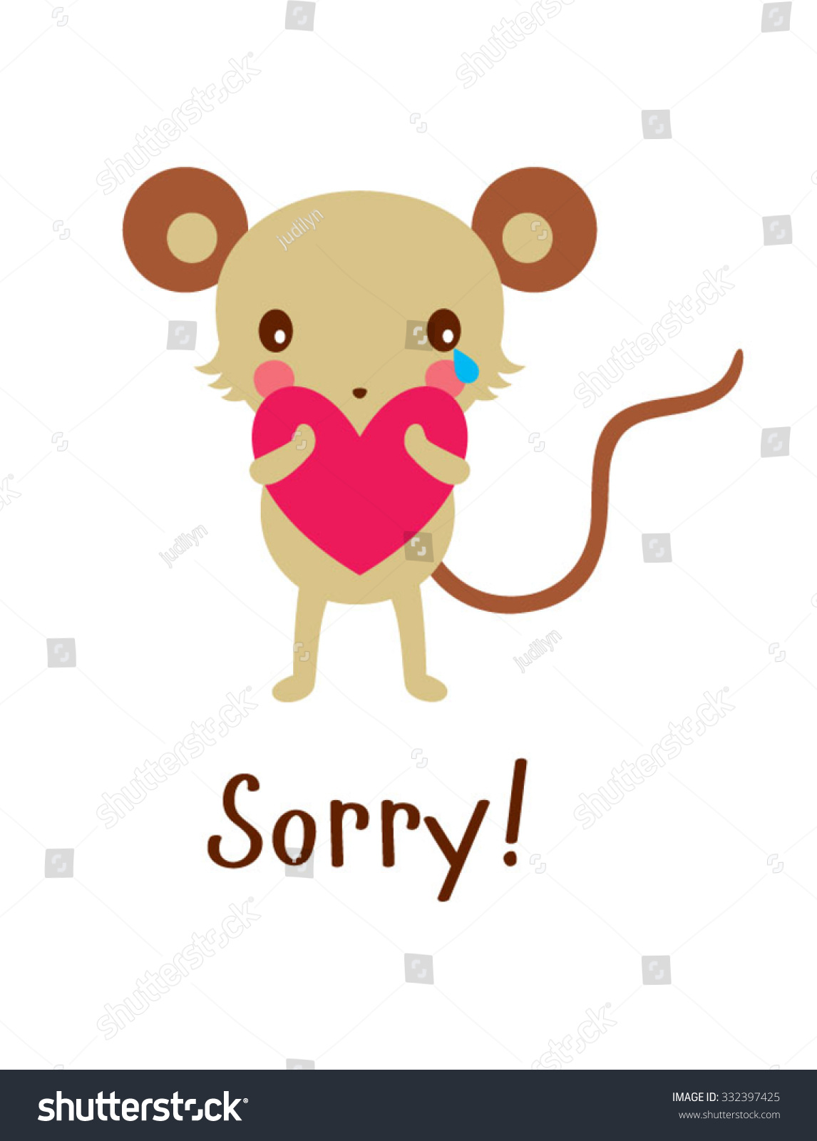 audit Screech region Cute Mouse Sorry Card Stock Vector (Royalty Free) 332397425 | Shutterstock